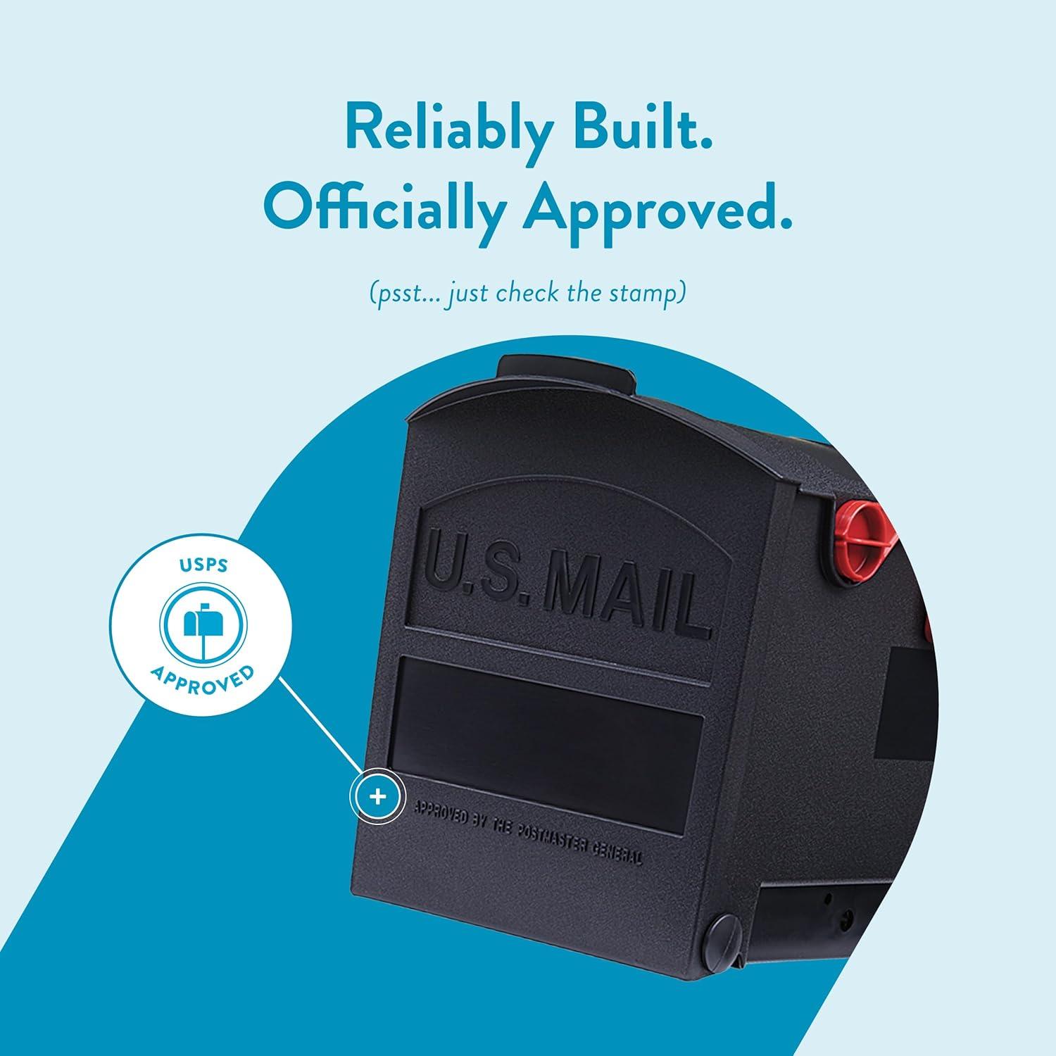 Architectural Mailboxes Patriot Plastic, Medium, Post-Mount Mailbox in Black