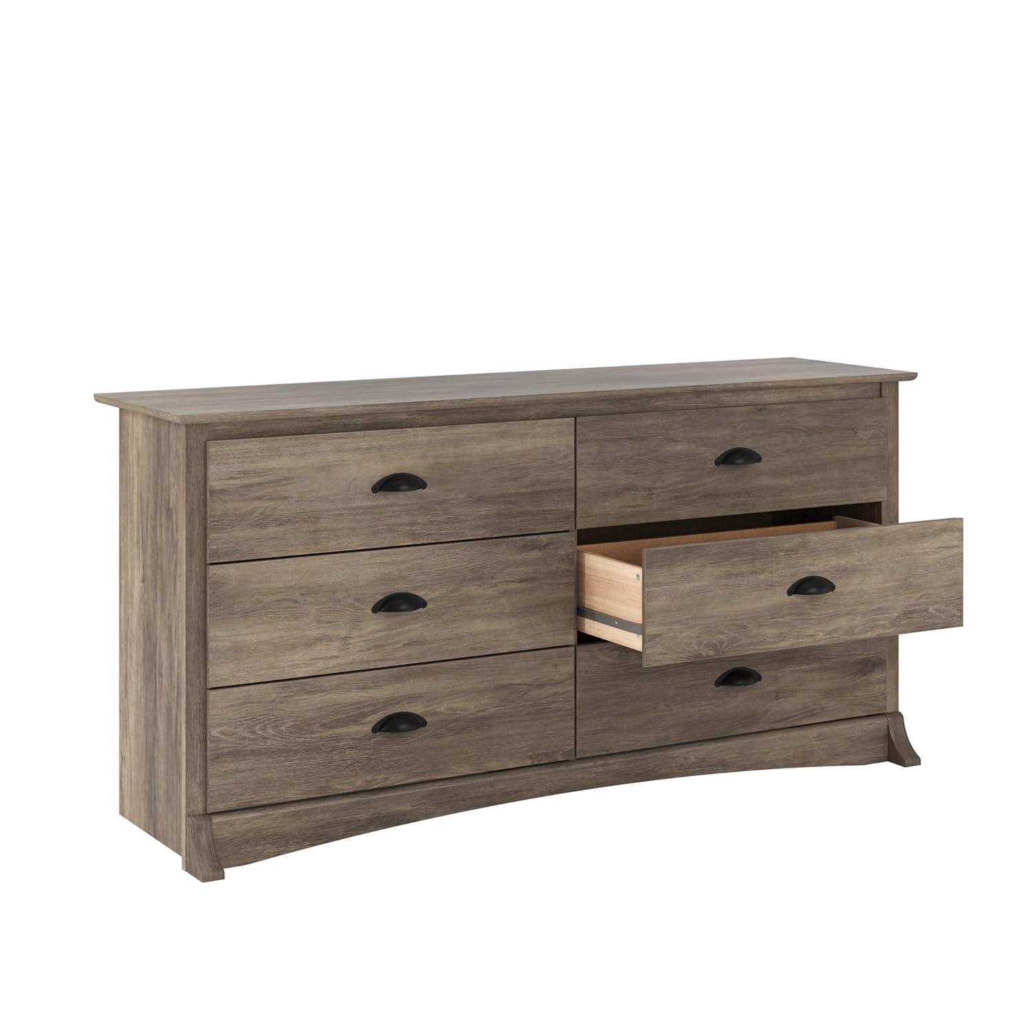 Salt Spring 6 Drawer Dresser Drifted Gray - Prepac