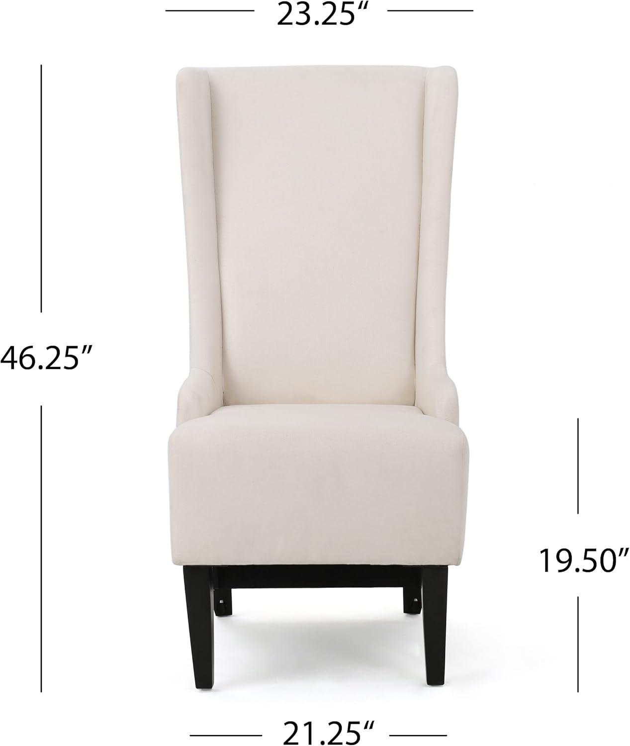 GDF Studio Ruple Contemporary Fabric Upholstered High Back Dining Chair, Beige and Matte Black