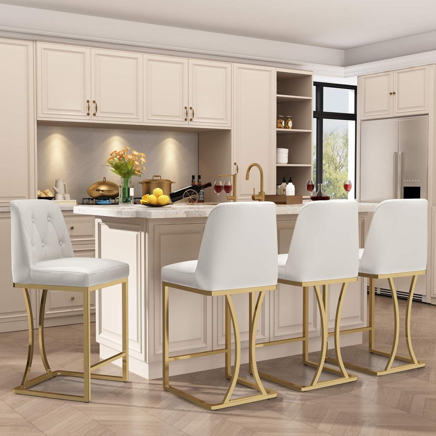 Mercer41 24" Counter Height Bar Stools with Back Kitchen Island Stools