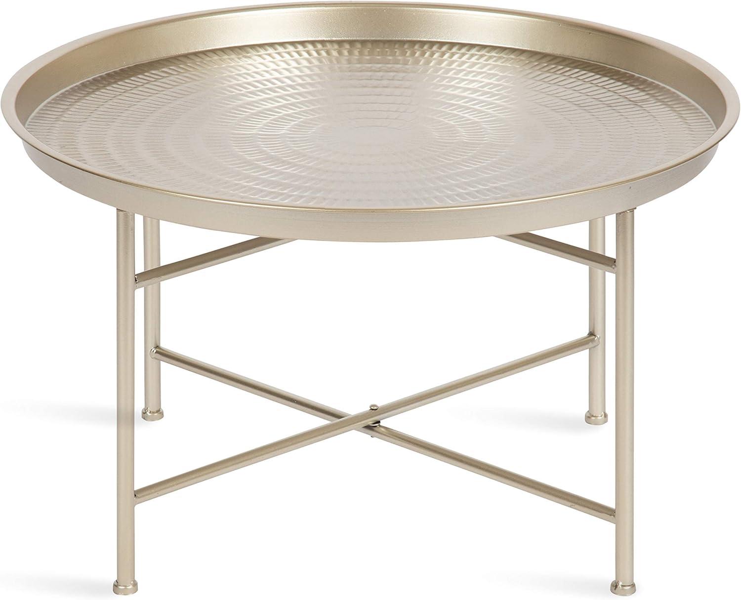 Mahdavi 26" Round Silver Metal Coffee Table