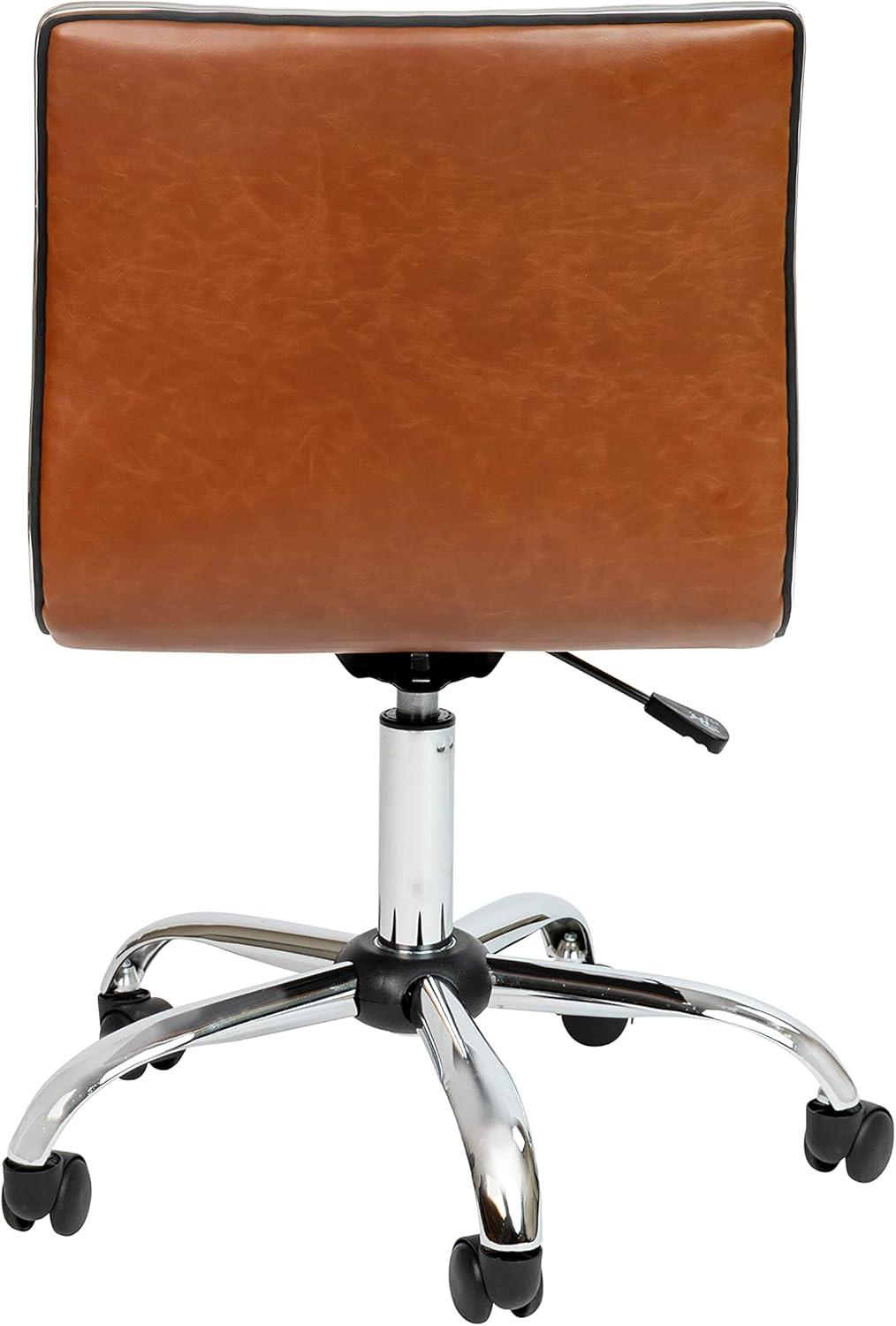 Flash Furniture Merchiston Low-Back Modern Ribbed Upholstered Vinyl Swivel Desk Chair by Flash Furniture