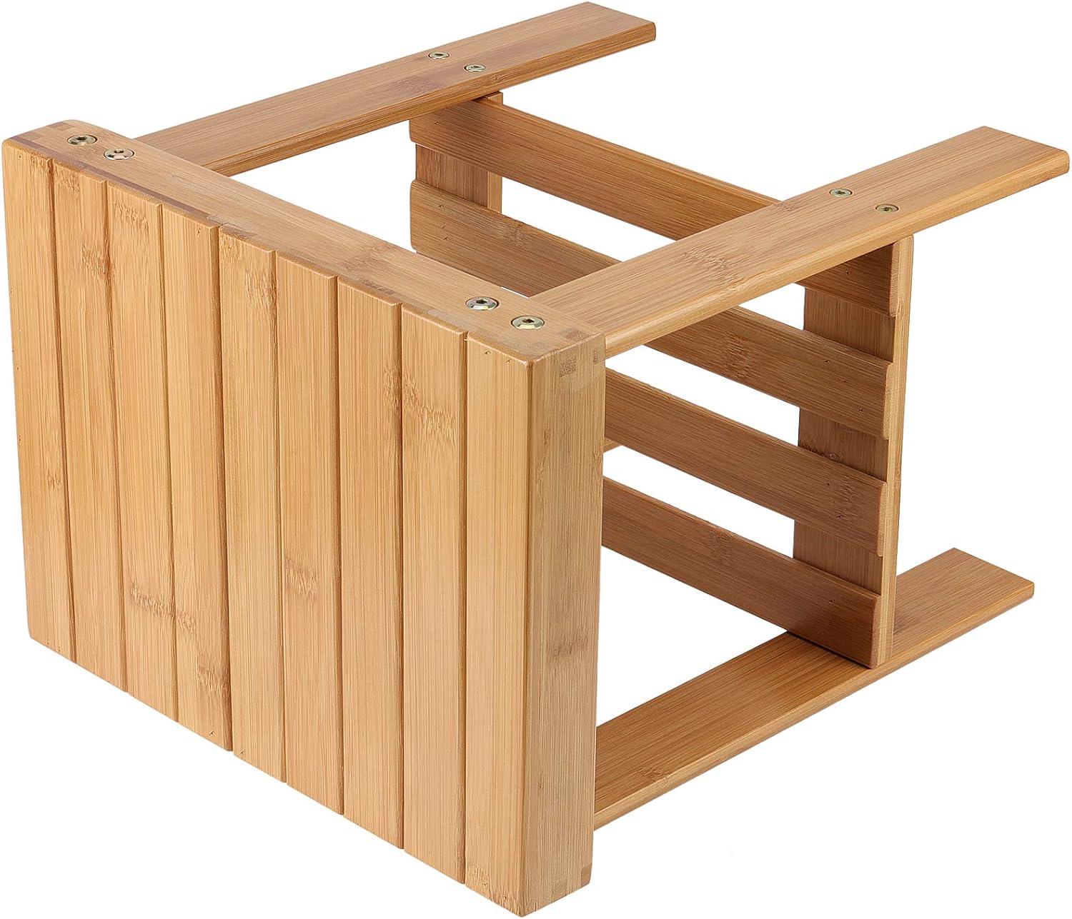 2 Pack Bamboo Step Stool, Bamboo Shower Bench, Bamboo Foot Stool, Bamboo Seat Stool for Home, Garden, Living Room, Kitchen, Bathroom, Bedroom