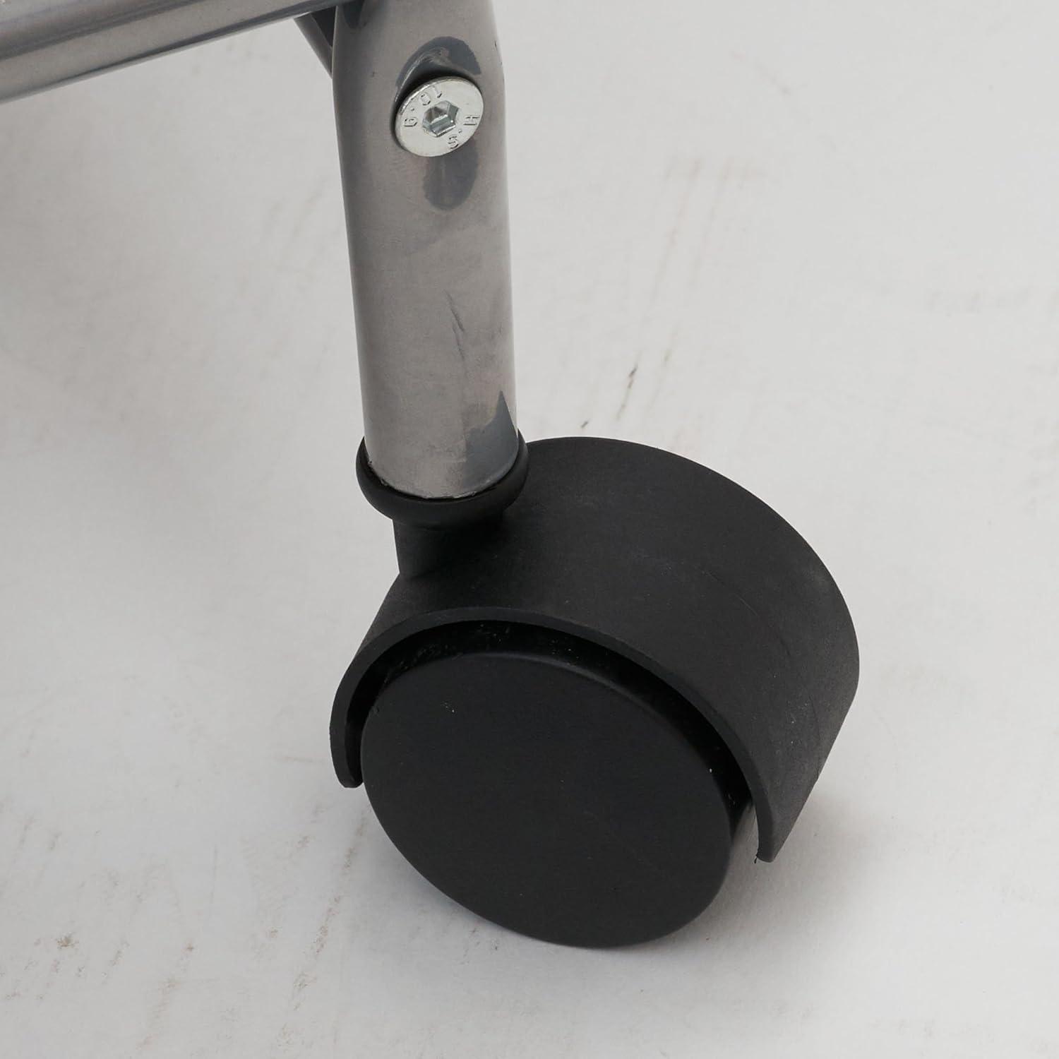 Household Essentials 7044 Triple Laundry Sorter on Wheels - Black and Grey