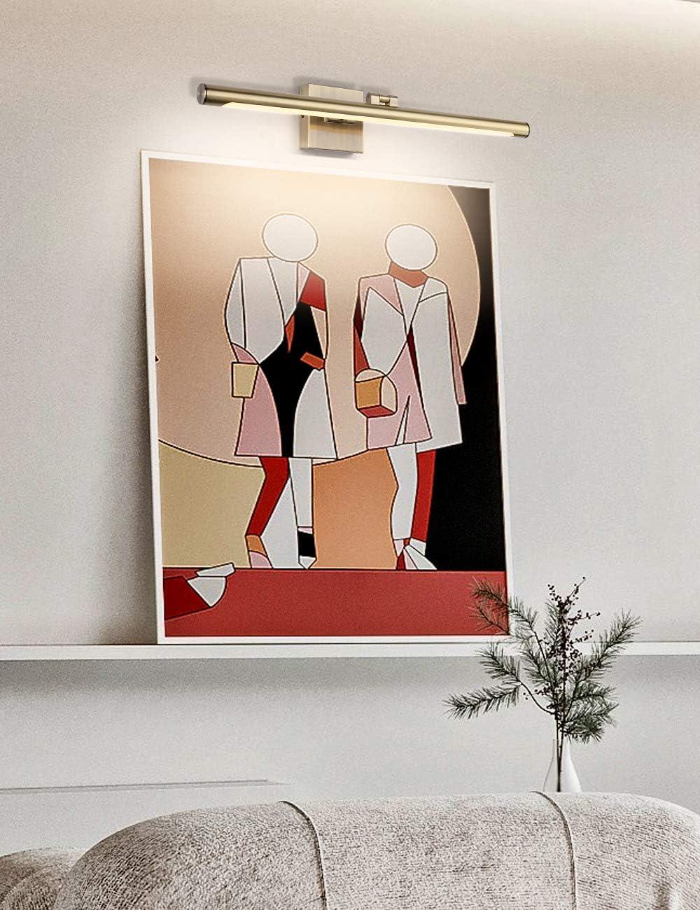 Joosenhouse Modern LED Picture Lights 24.4 inch, Antique Bronze Metal Artwork Display Lamp with Rotatable Sconces Lamp Head, 14W (70W Eqv.), Hardwired Connection, 3000K Warm White 840Lm…