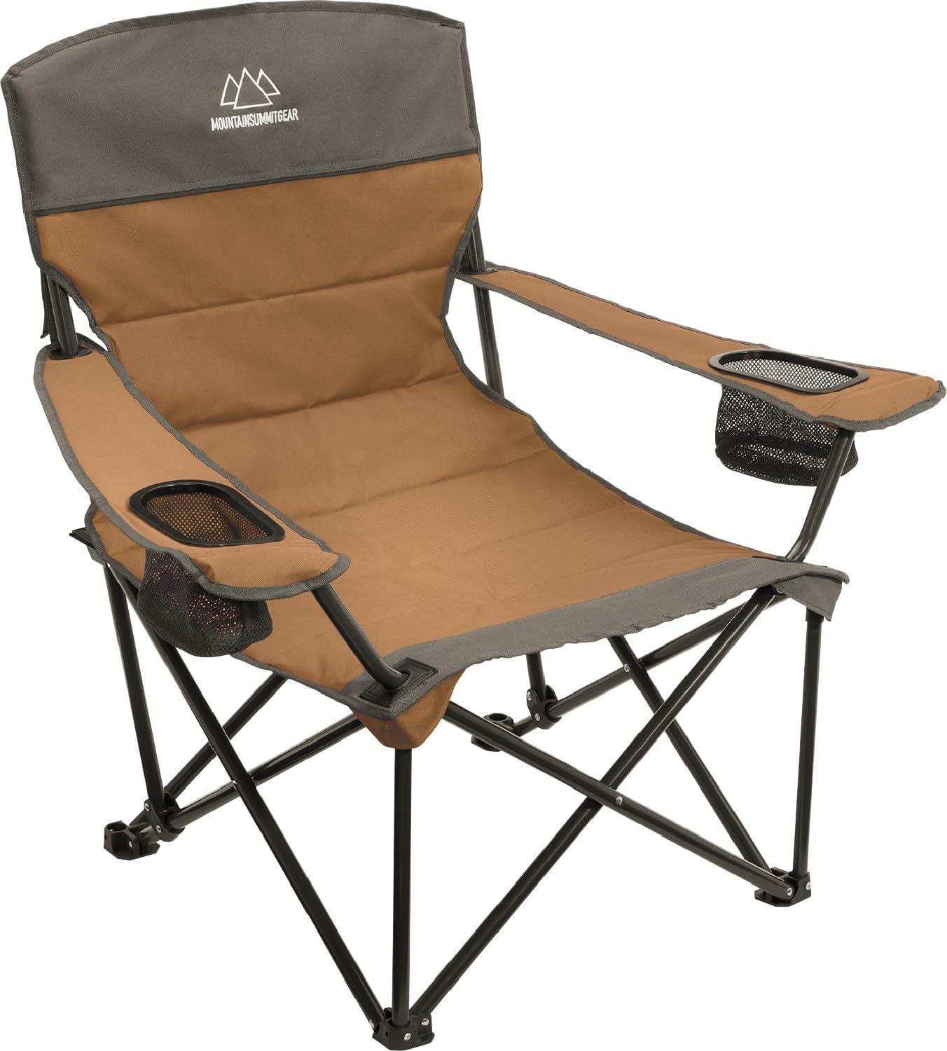 Mountain Summit Gear Quilted Low Chair, Brown