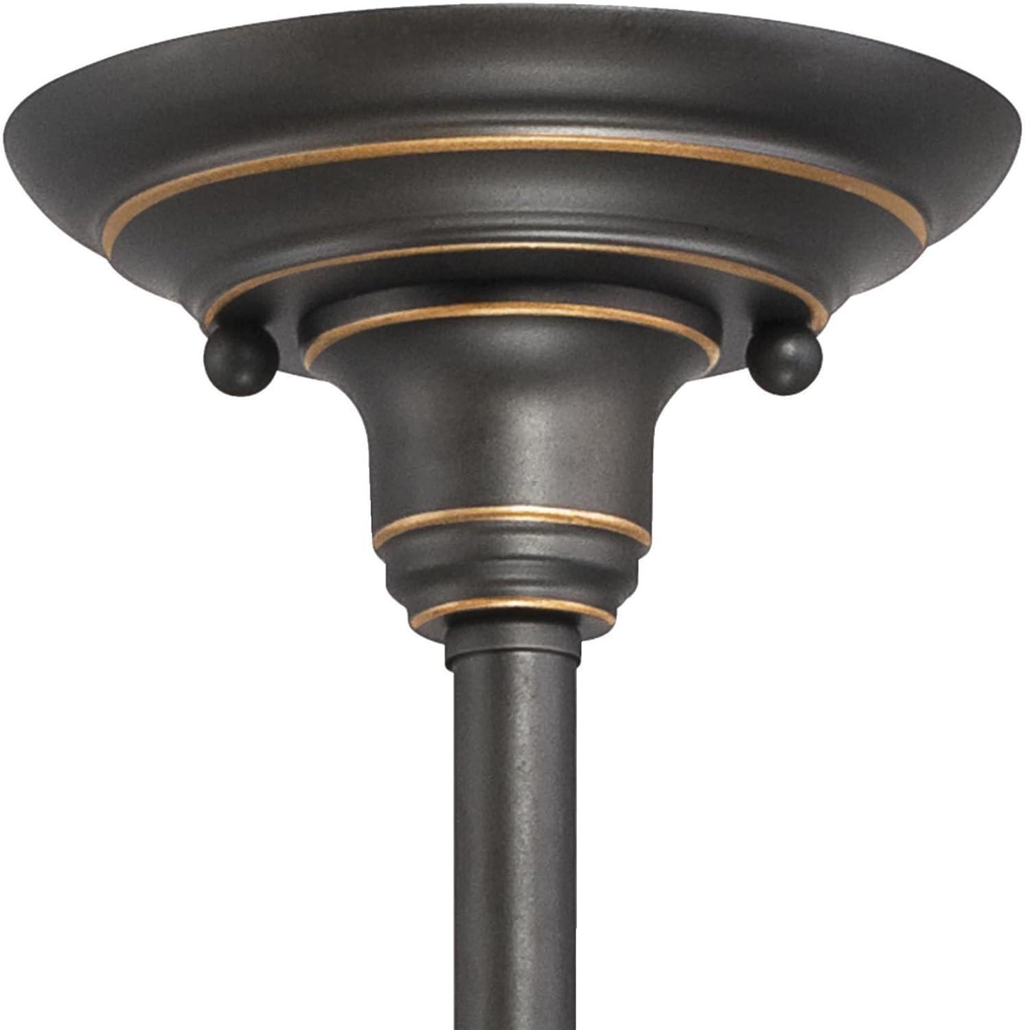 Westinghouse 6343300 Iron Hill Four-Light Indoor Convertible Chandelier/Semi-Flush Ceiling Fixture, Oil Rubbed Bronze Finish with Highlights