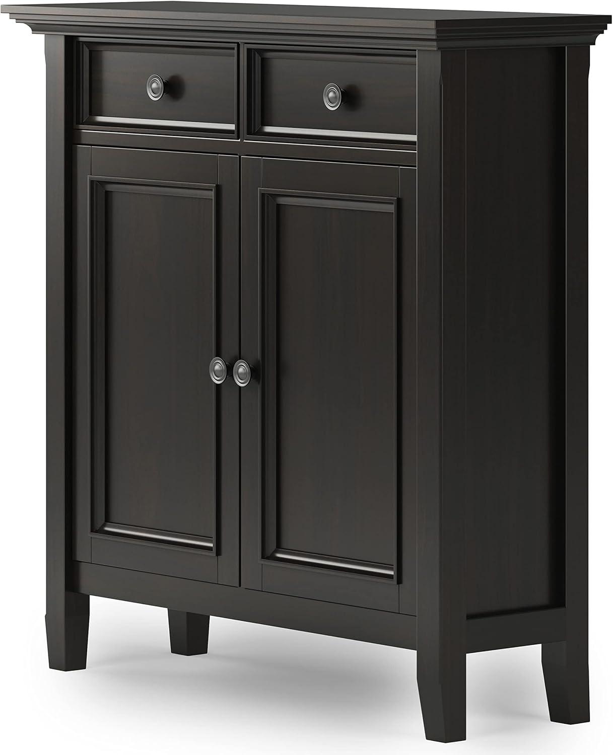 Simpli Home Amherst Solid Wood Entryway Storage Cabinet In Hickory Brown