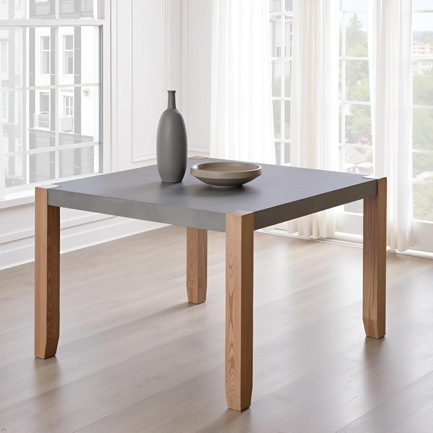 Alaterre Newport 30"H Faux Concrete and Wood Loft Dining Table