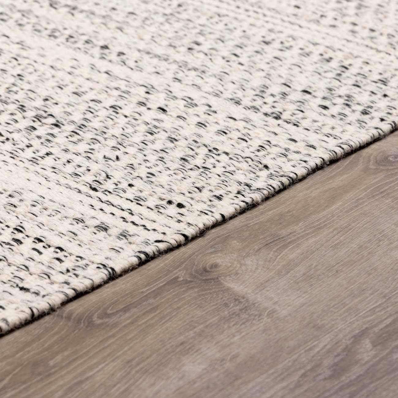 BoutiqueRugs Williford Boho Hand Woven Wool Natural Fiber Area Rug - Farmhouse Neutral Color Carpet for Living Room, Bedroom - Cream, Black - 8'10" x 12' (9x12)