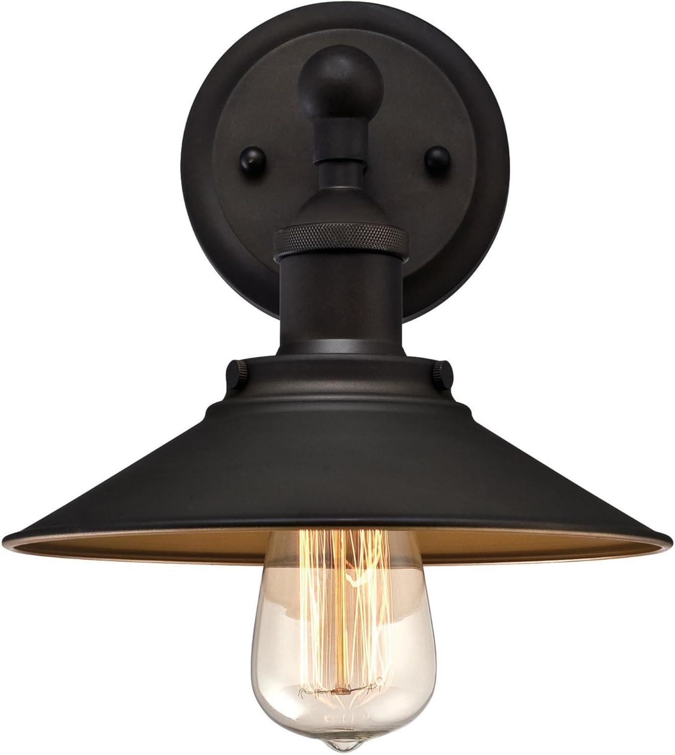 Louis Industrial Bronze Wall Sconce with Metallic Interior