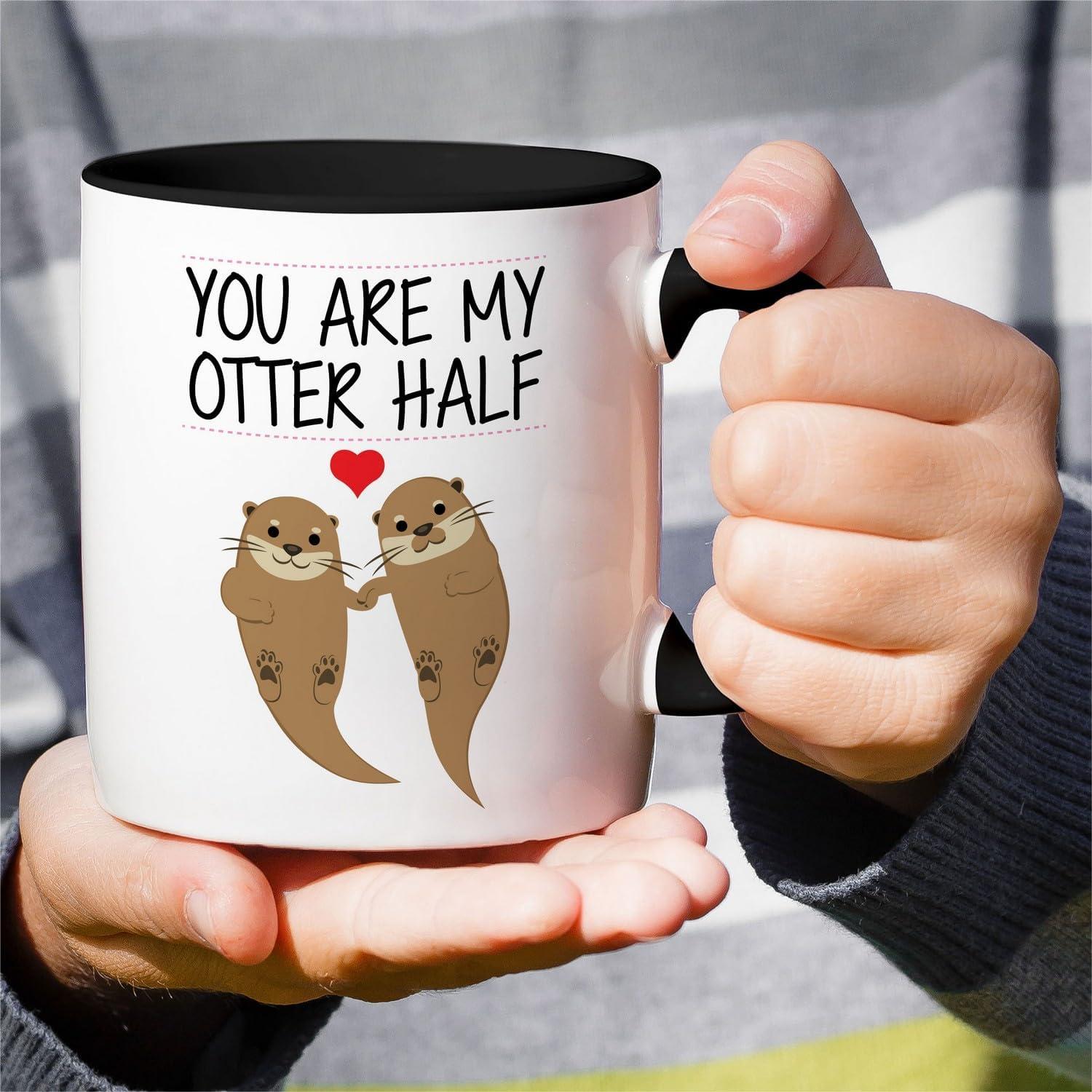 Funny Coffee Mugs 11 Oz, You're My Otter Half Mug Ceramic Coffee Mug Tea Cup Unique Birthday and Holiday Gifts
