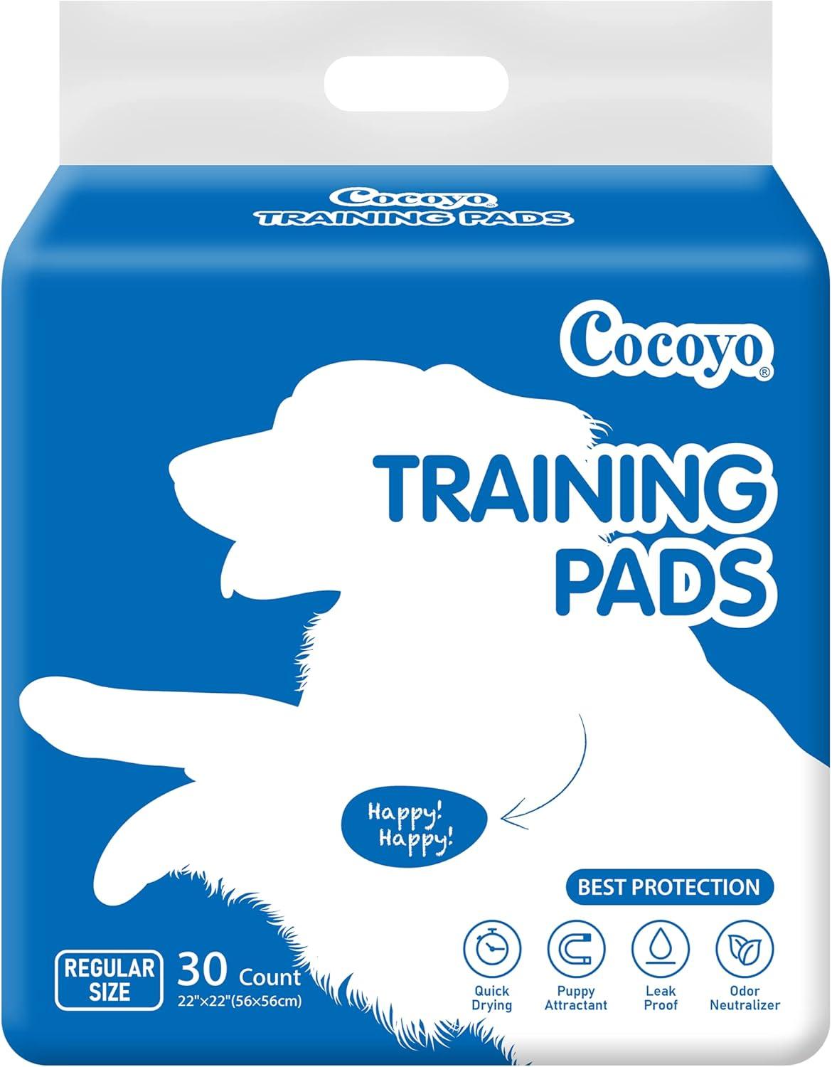 Cocoyo Best Value Training Pads 30 Count | Dog Pee Pads | Super Absorbent Puppy Pads,22"*22",Blue