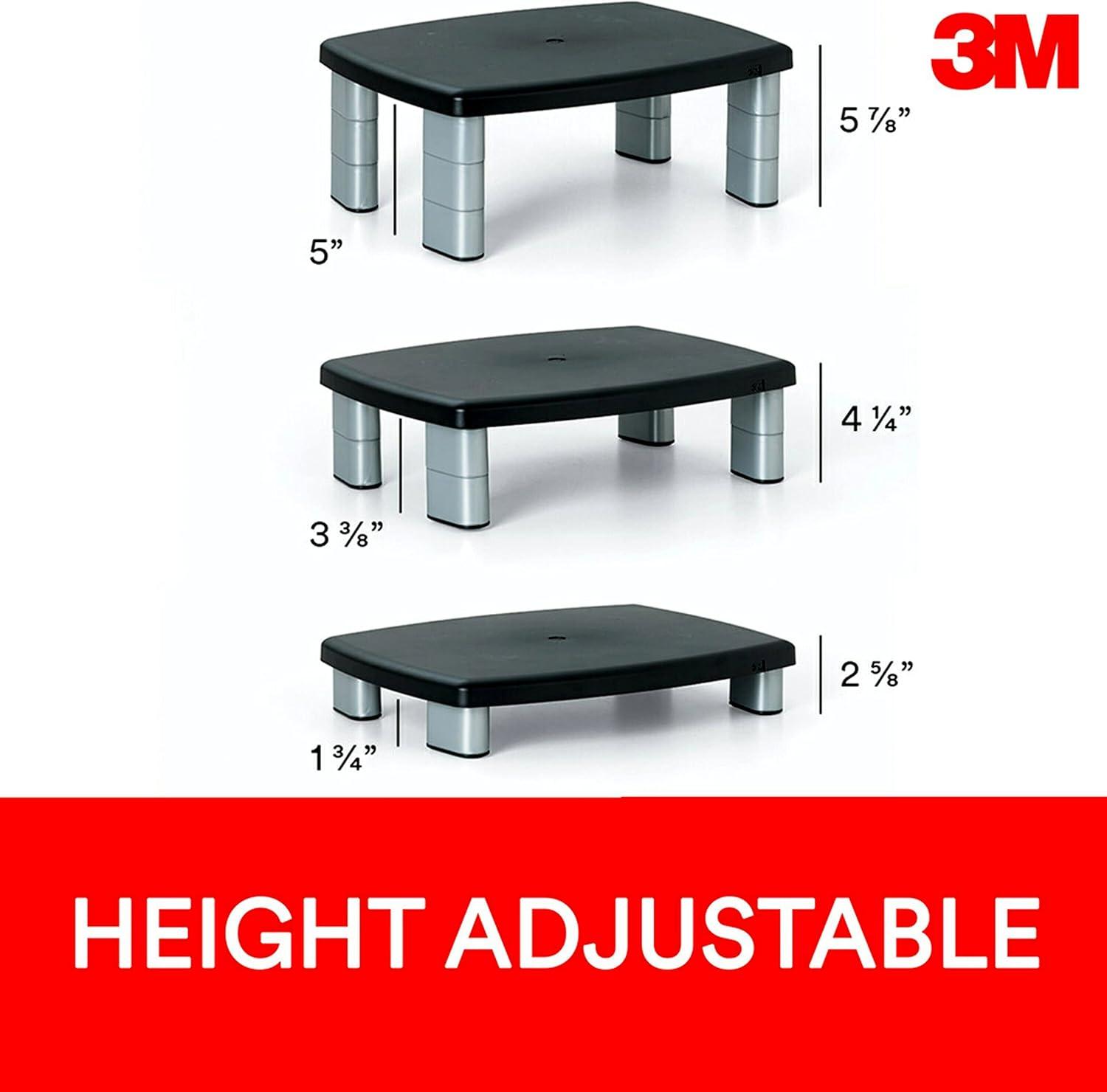 3M 3M Adjustable Height Monitor Stand Plastic Stackable Monitor Stand