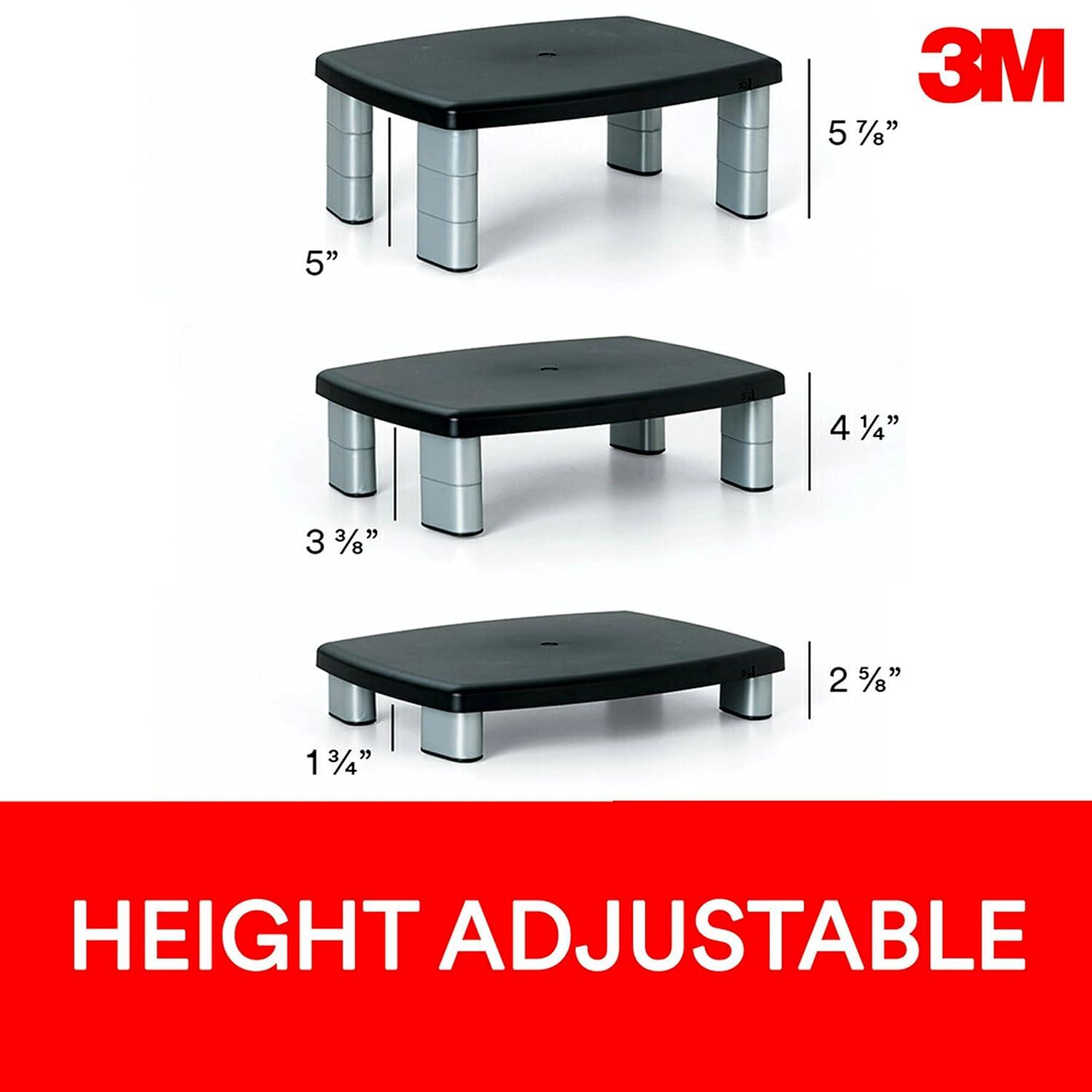 3M 3M Adjustable Height Monitor Stand Plastic Stackable Monitor Stand