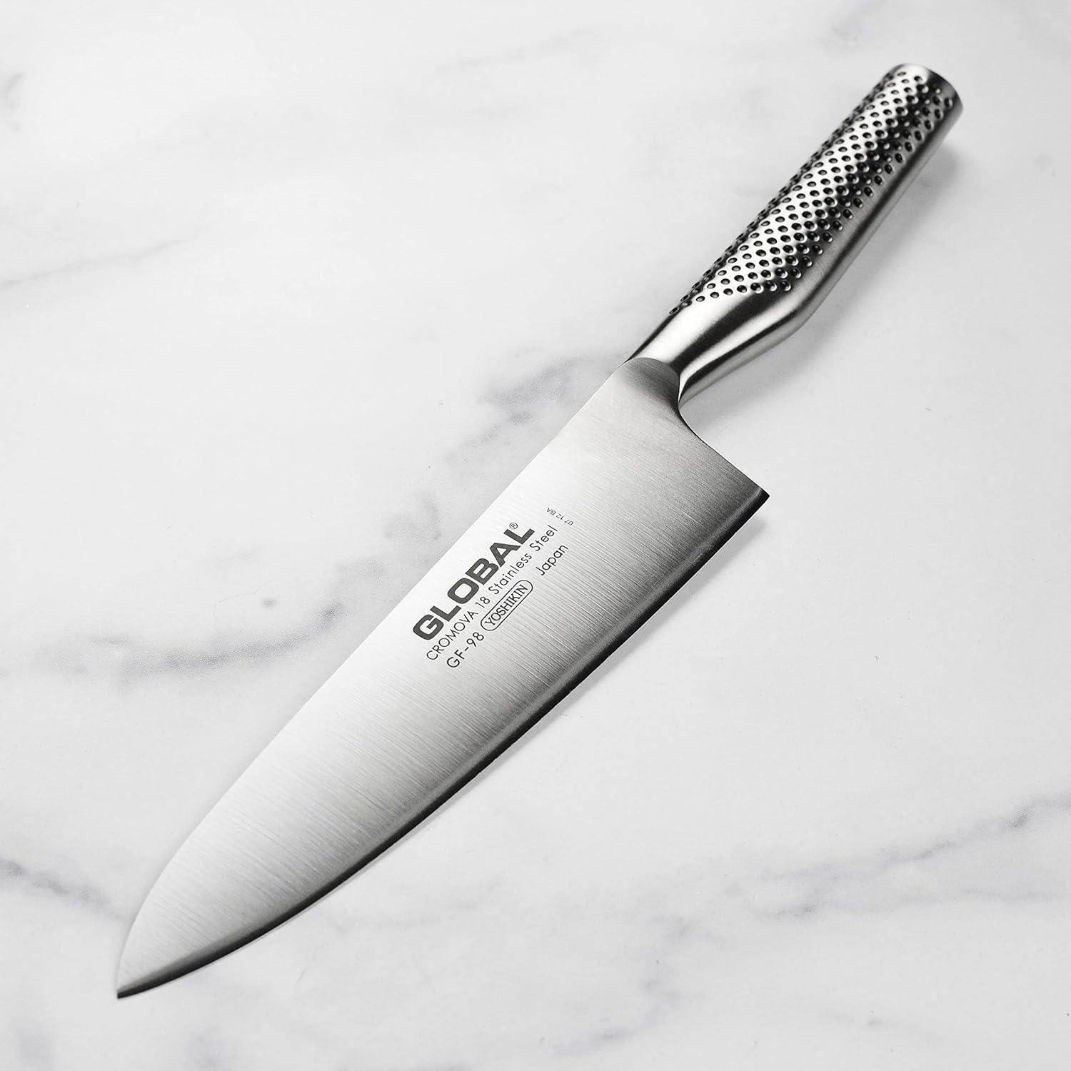 Global 8" Stainless Steel Chef's Knife with Ergonomic Handle