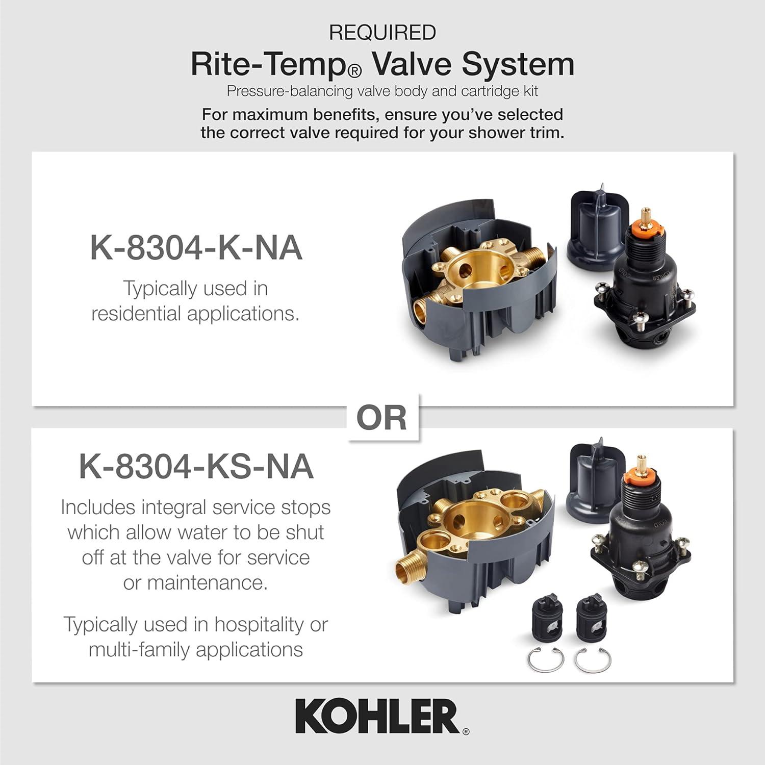Pitch Rite-Temp Shower Trim Set, Less Showerhead