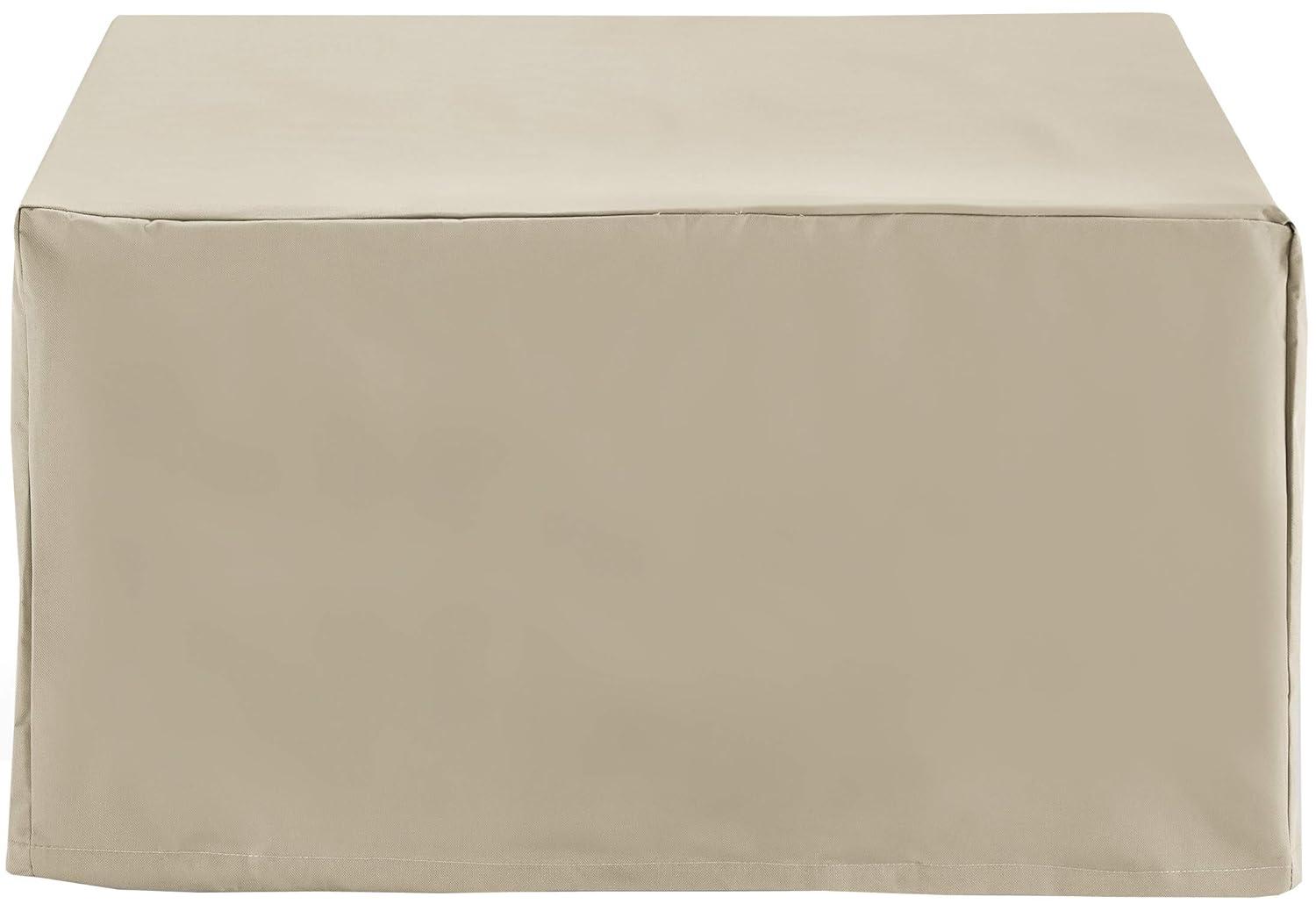 Outdoor Square Table & Ottoman Furniture Cover - Tan - Crosley: Heavy Gauge Vinyl, Waterproof
