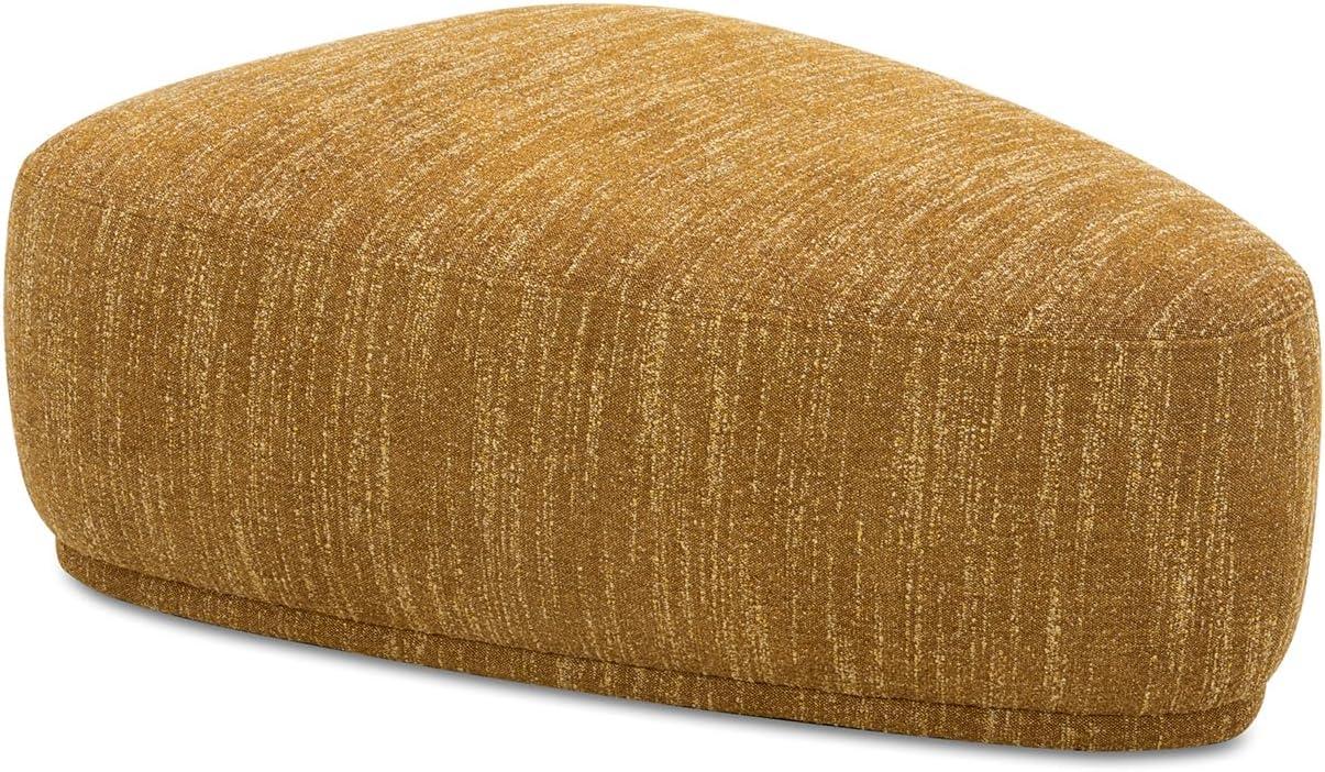 Mustard Yellow Tweed Rounded Triangle Cocktail Ottoman