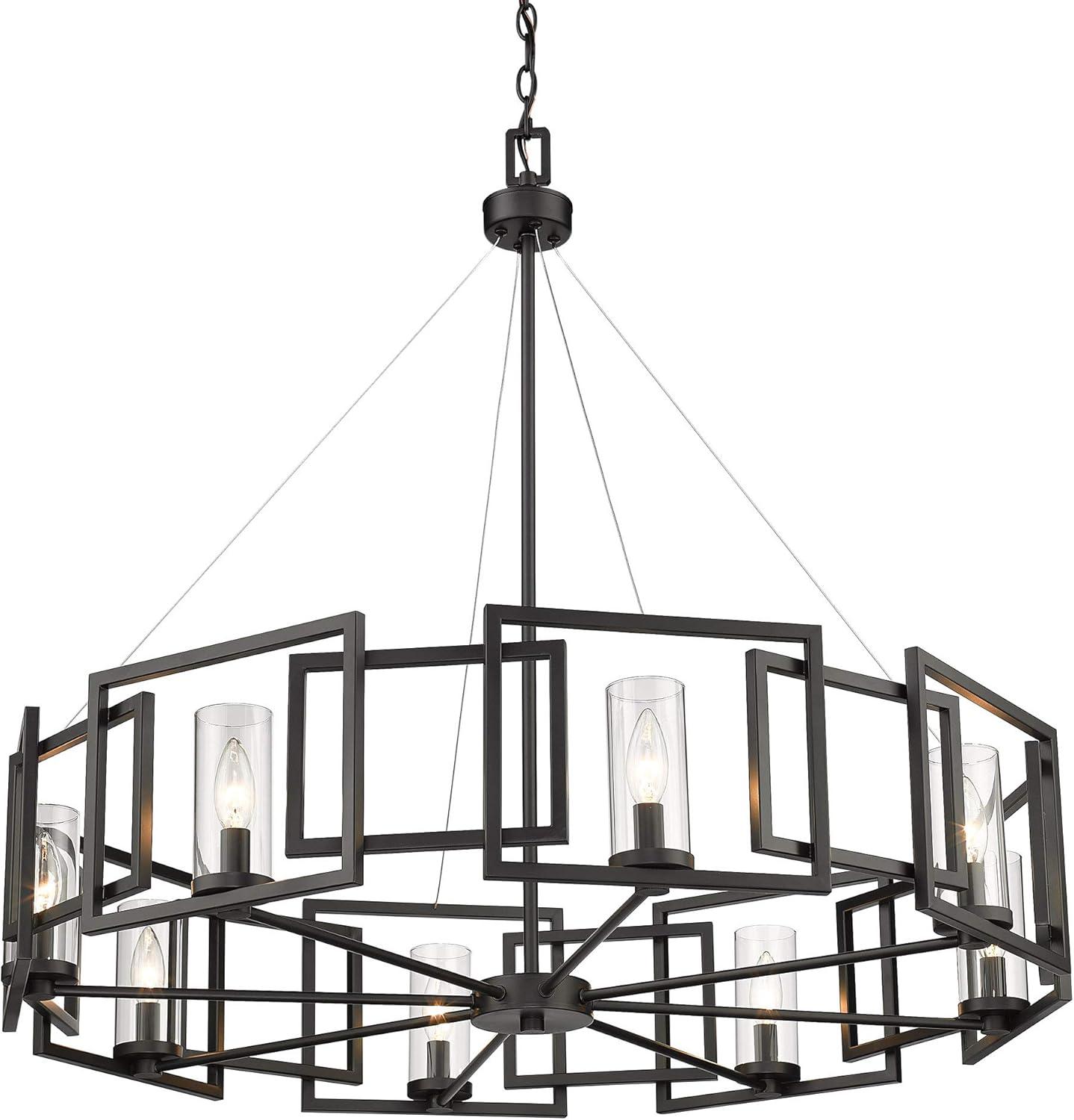 Golden Lighting Marco 8-Light Chandelier in Matte Black