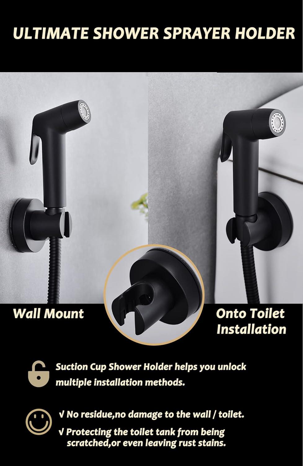 Matte Black 4-Mode Handheld Bidet Sprayer Kit