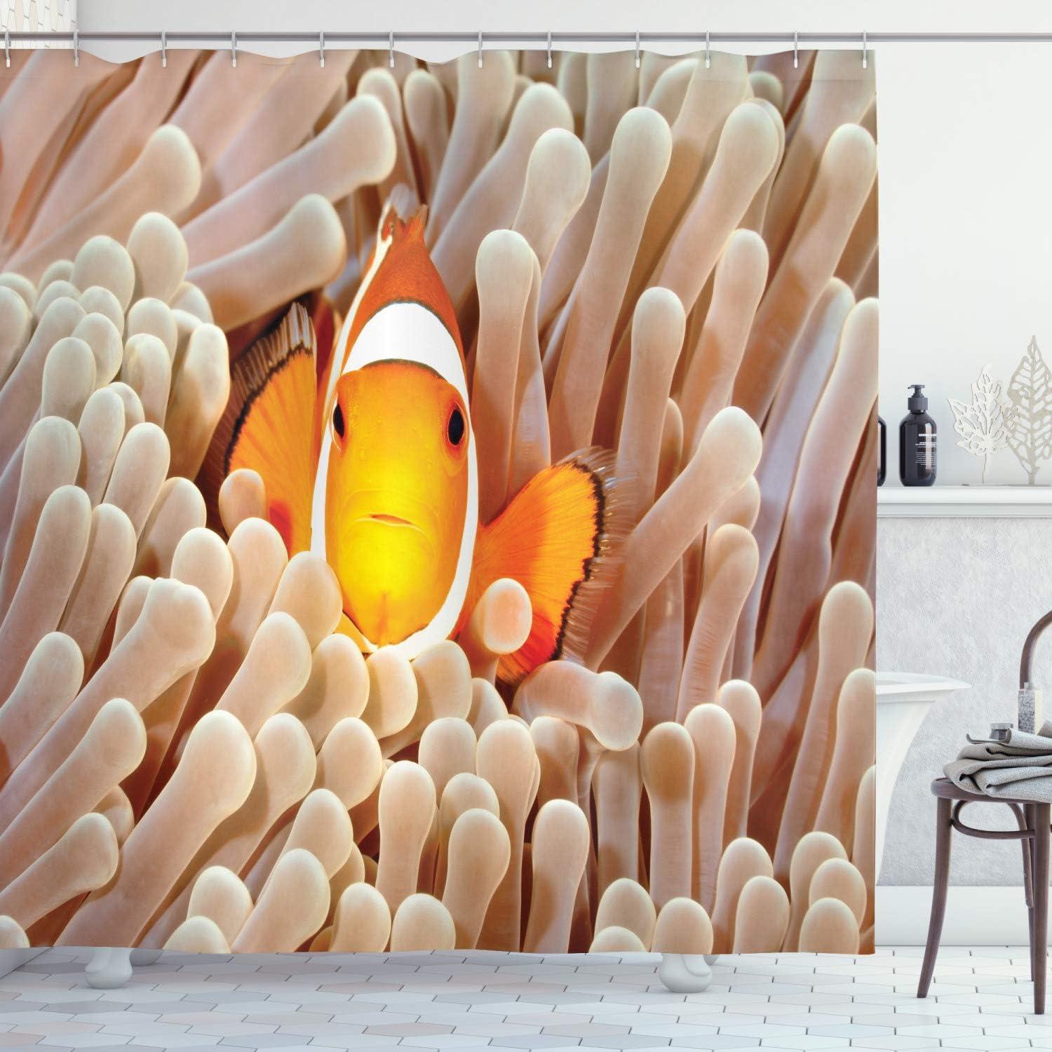 Ambesonne Shower Curtain with Hooks Included