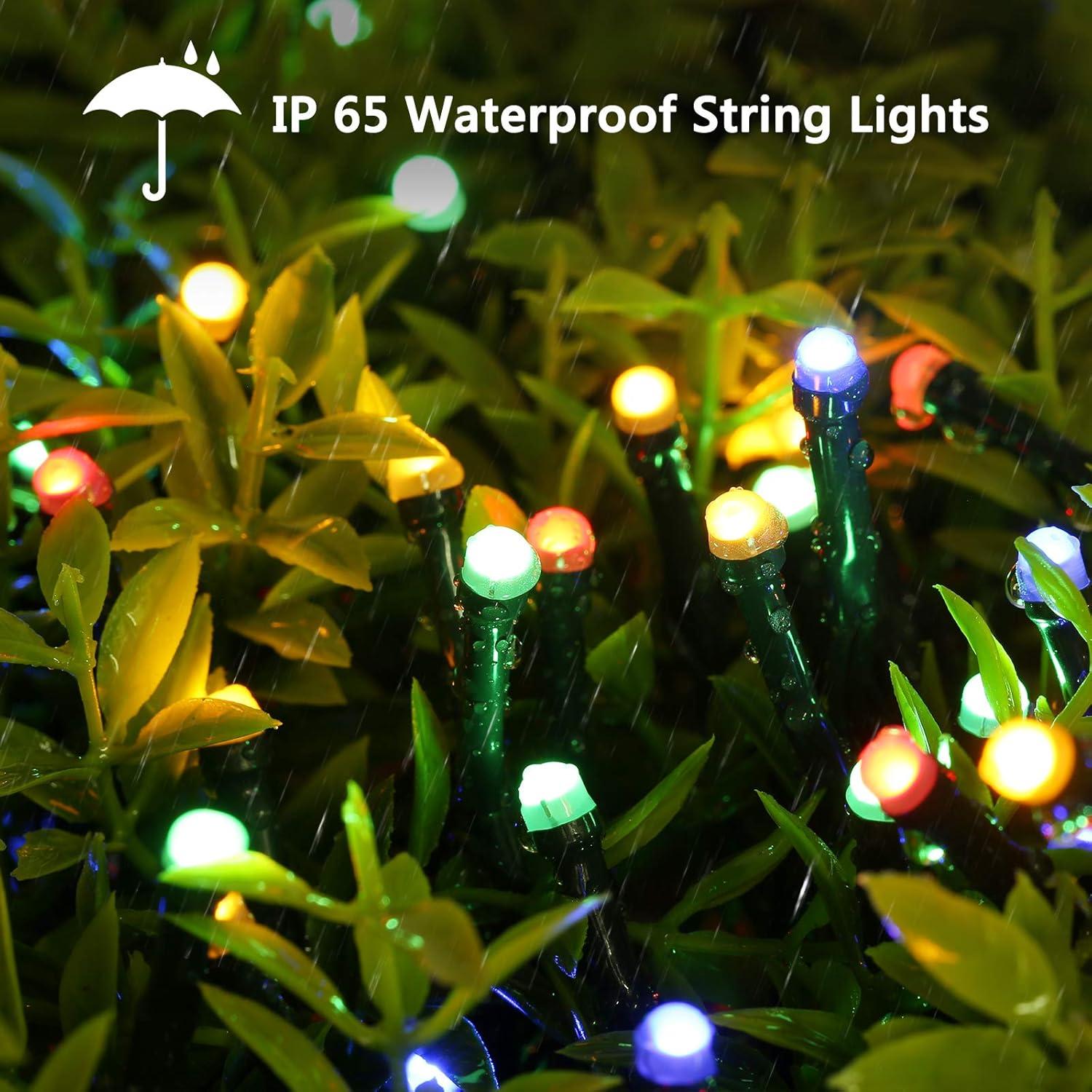 114ft Outdoor Christmas String Lights, 300 LED Connectable with Timer, 8 Modes Multicolor Fairy Twinkle Lights for Indoor/Outdoor Xmas Decorations