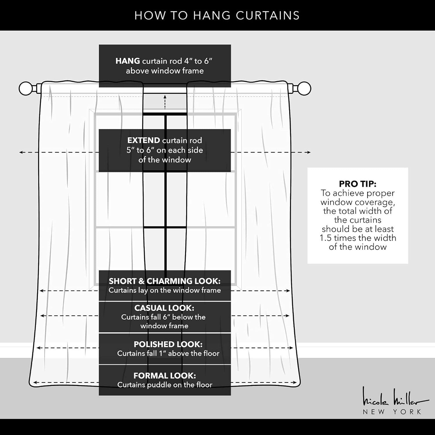 Nicole Miller Nicole Miller Belfry Sheer Rod Pocket Top Curtain Panel (Set of 2)