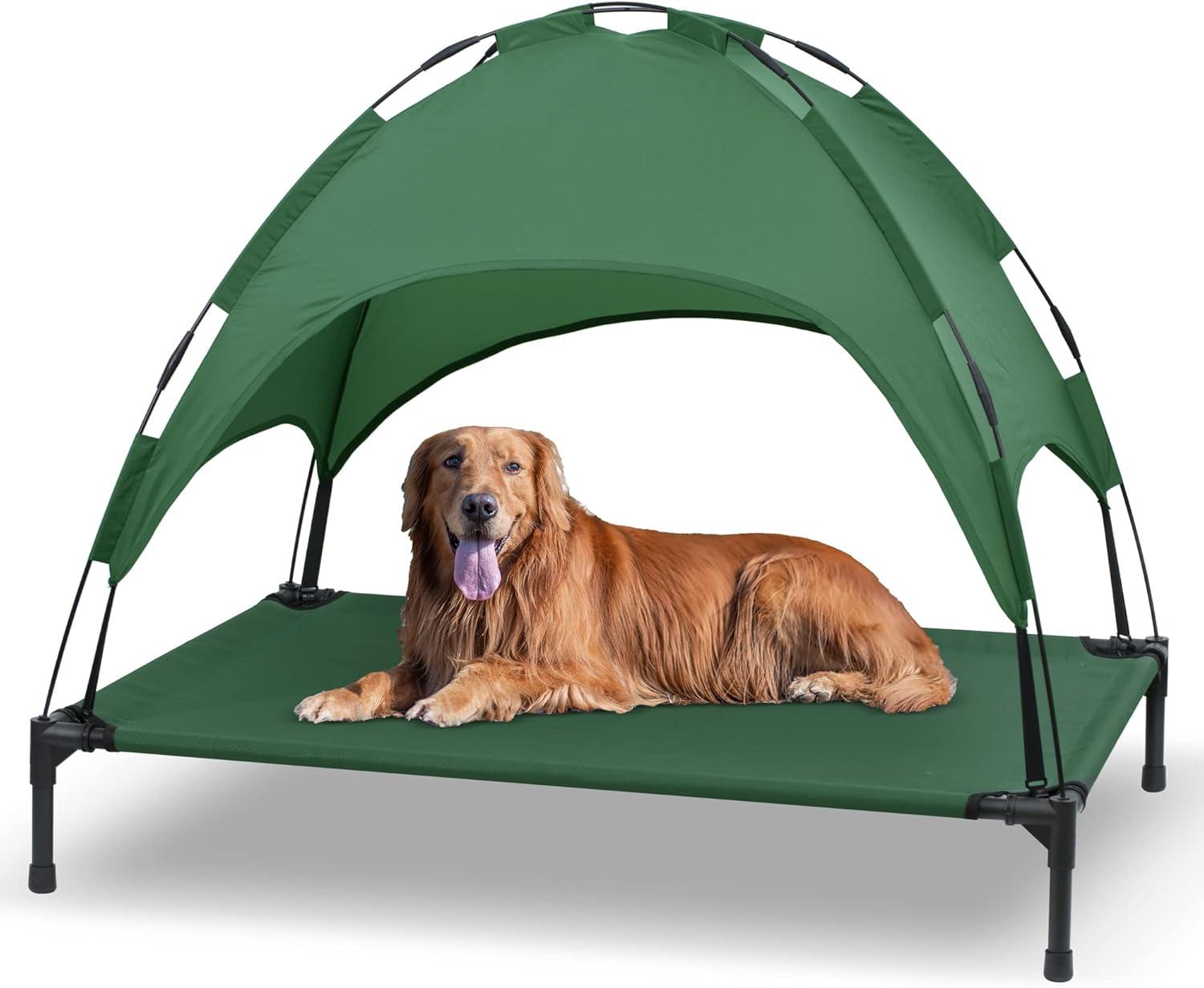 Tucker Murphy Pet™ Elevated Dog Bed With Canopy, Outdoor Dog Cot With Removable Canopy Shade Tent, Raised Pet Cot