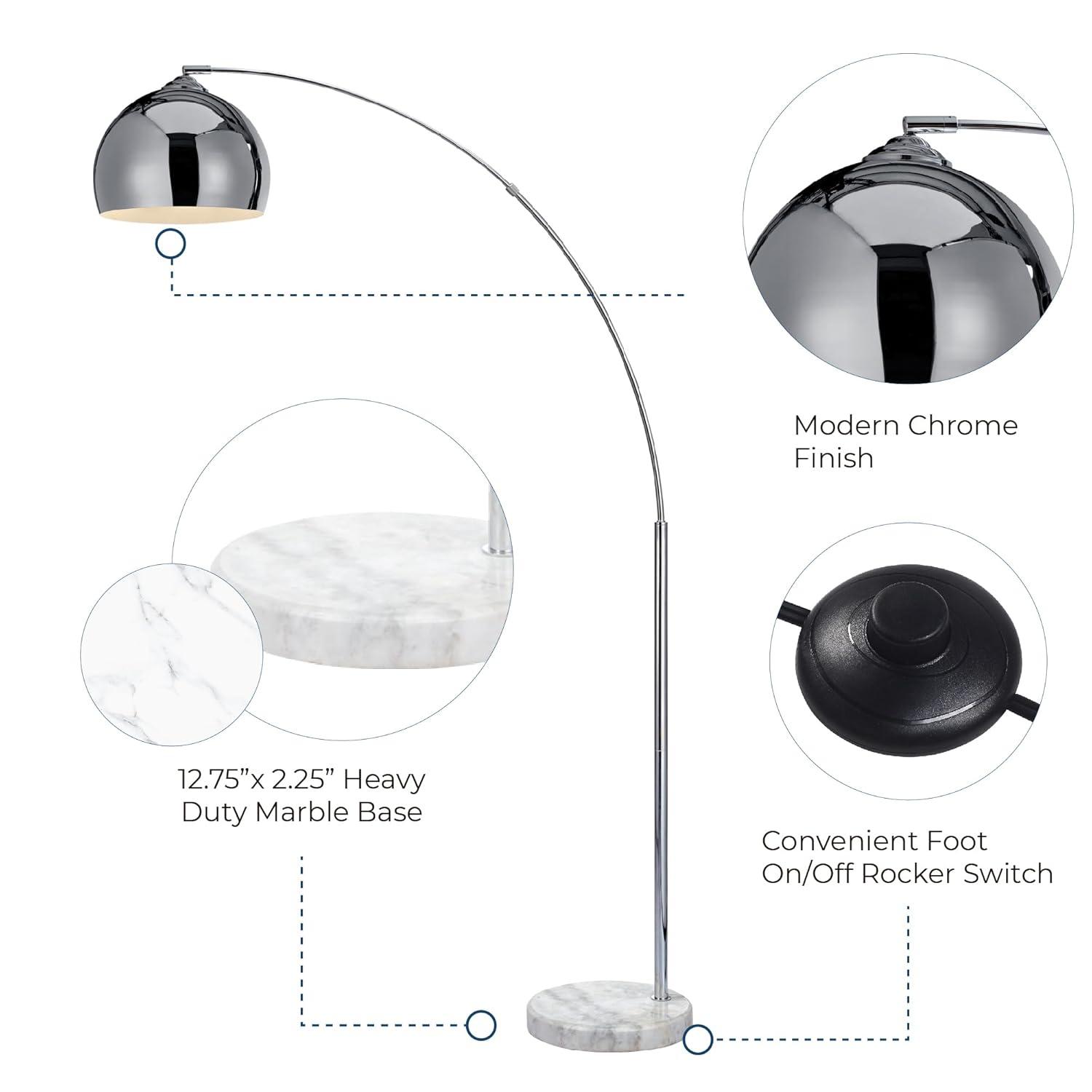 Wrought Studio™ Perlis 66.93" Arc Floor Lamp with Solid Marble Base & Reviews | Wayfair