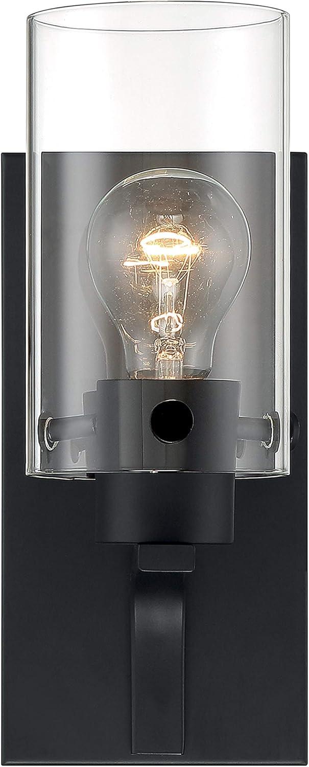 Sommerset Matte Black 10.75" Dimmable Vanity Sconce with Clear Glass