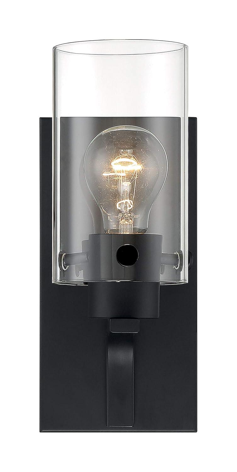 Sommerset Matte Black 10.75" Dimmable Vanity Sconce with Clear Glass