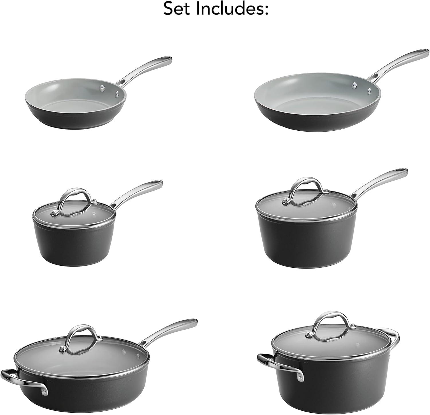 Tramontina 10-Piece Black Ceramic Non-Stick Cookware Set