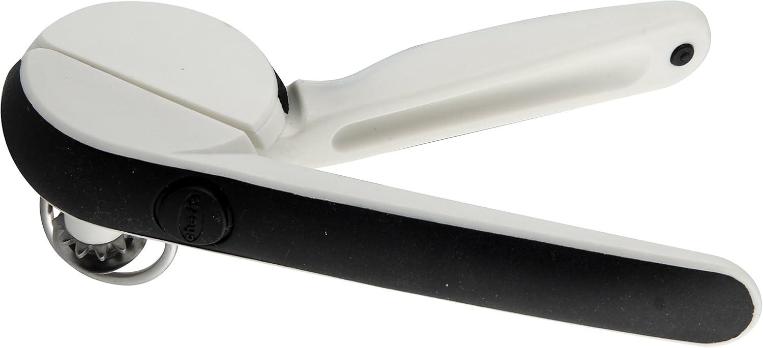 Chef'n White and Black One-Handed Can Opener with Stainless Steel Blade