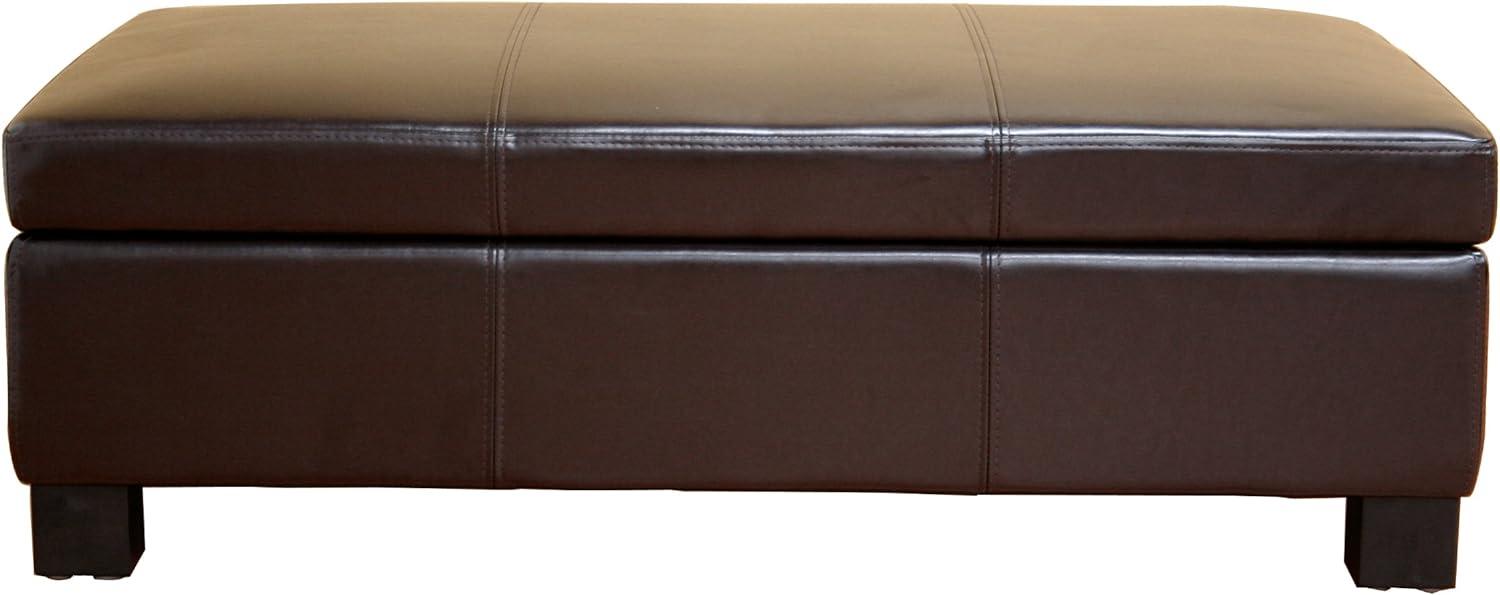 Gallo Espresso Brown Bonded Leather Large Cocktail Ottoman