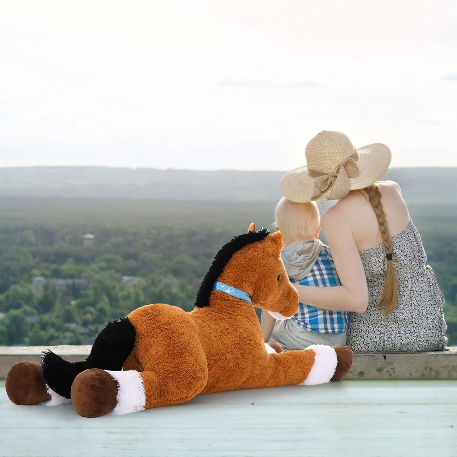 MaoGoLan 47" Giant Horse Stuffed Animal Large Stuffed Horse Plush Toy