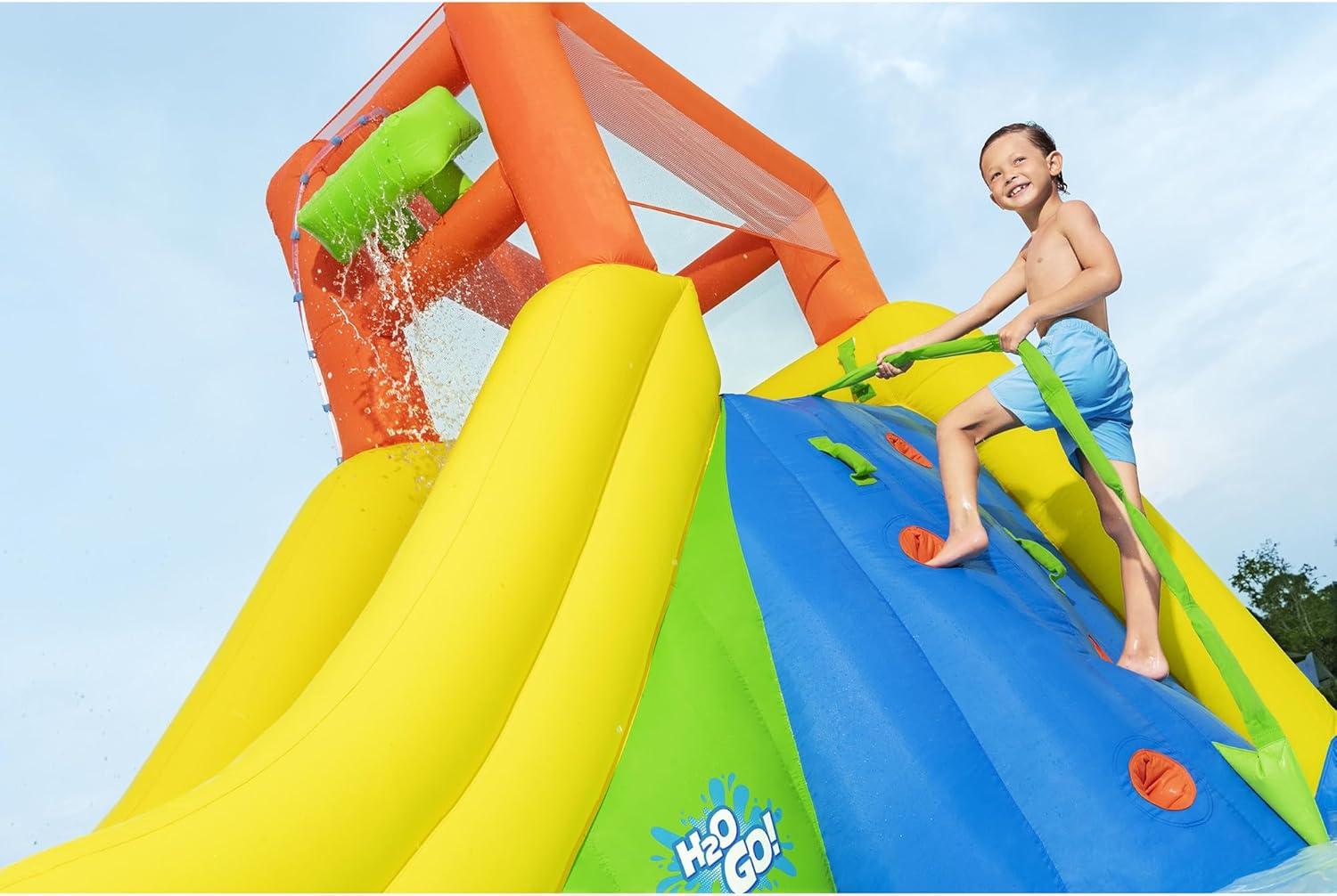 H2OGO! Mount Splashblast Mega Water Park –Inflatable Pool, Slide & Climbing Wall