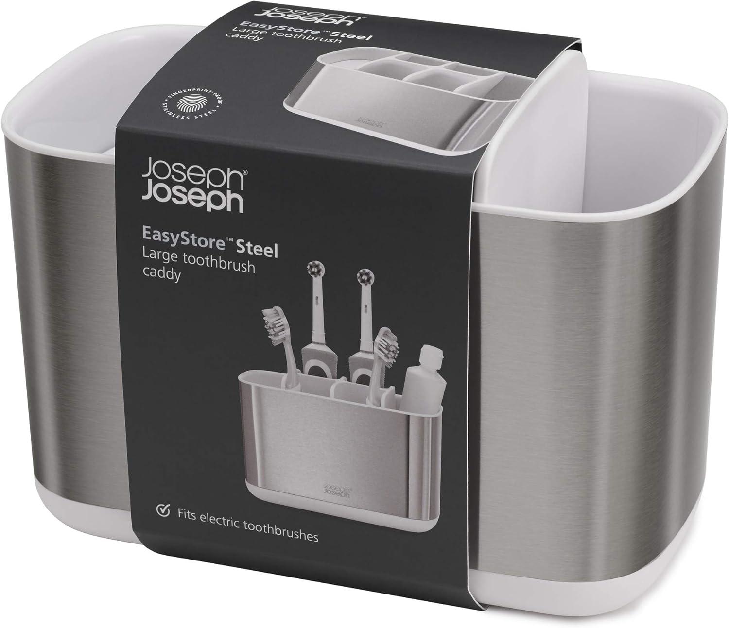 Joseph Joseph EasyStore Stainless Steel Large Toothbrush Holder