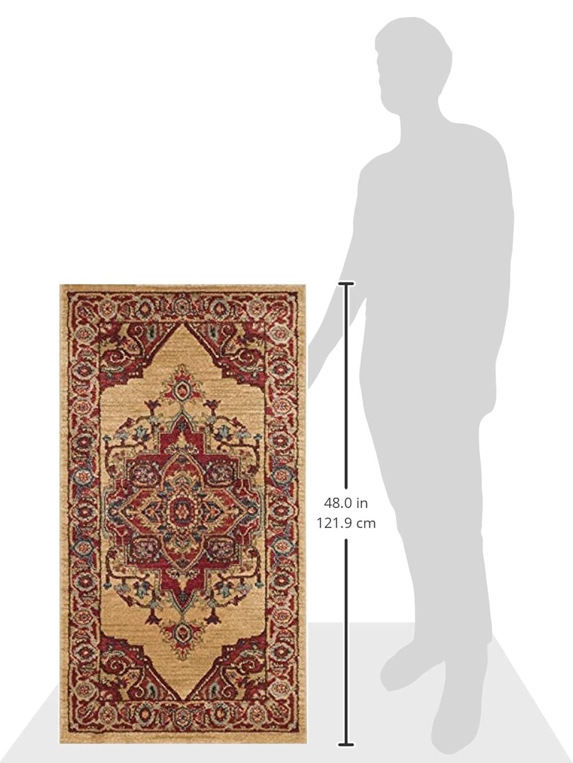 Mahal MAH698 Power Loomed Indoor Accent Rug - Red/Natural - 2'2"x4' - Safavieh.