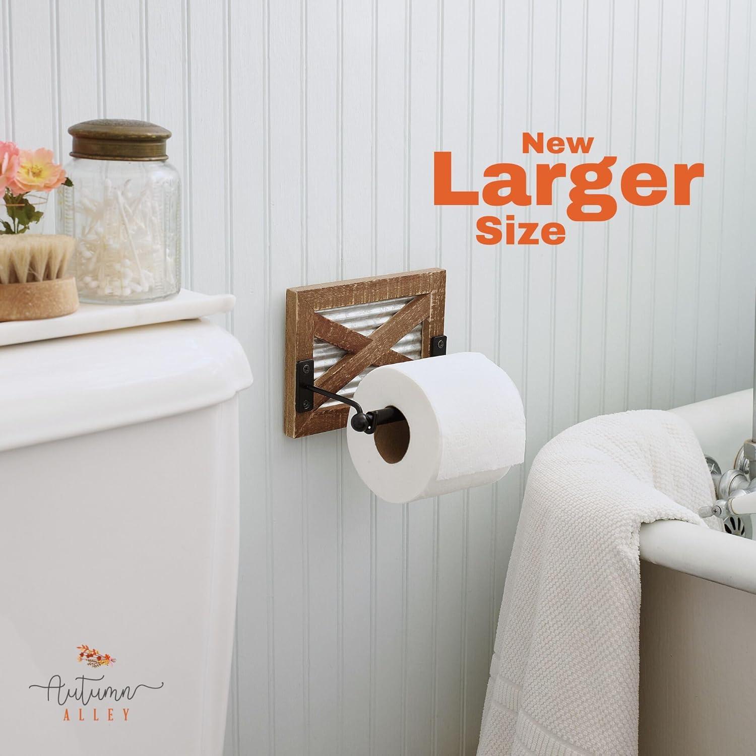 Wall Mount Rustic Farmhouse Toilet Paper Holder