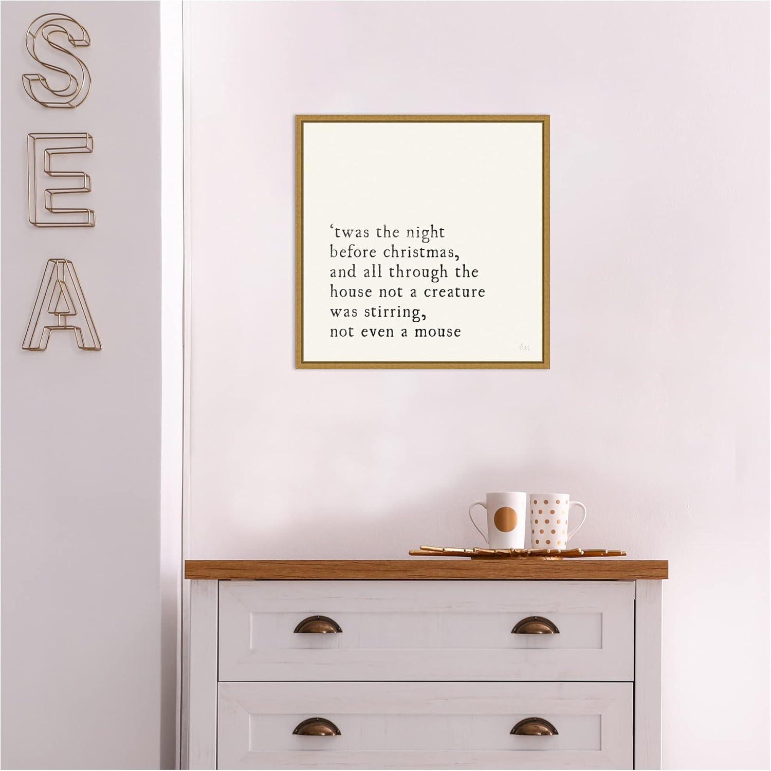 Cream and Black Christmas Quote Framed Canvas Print