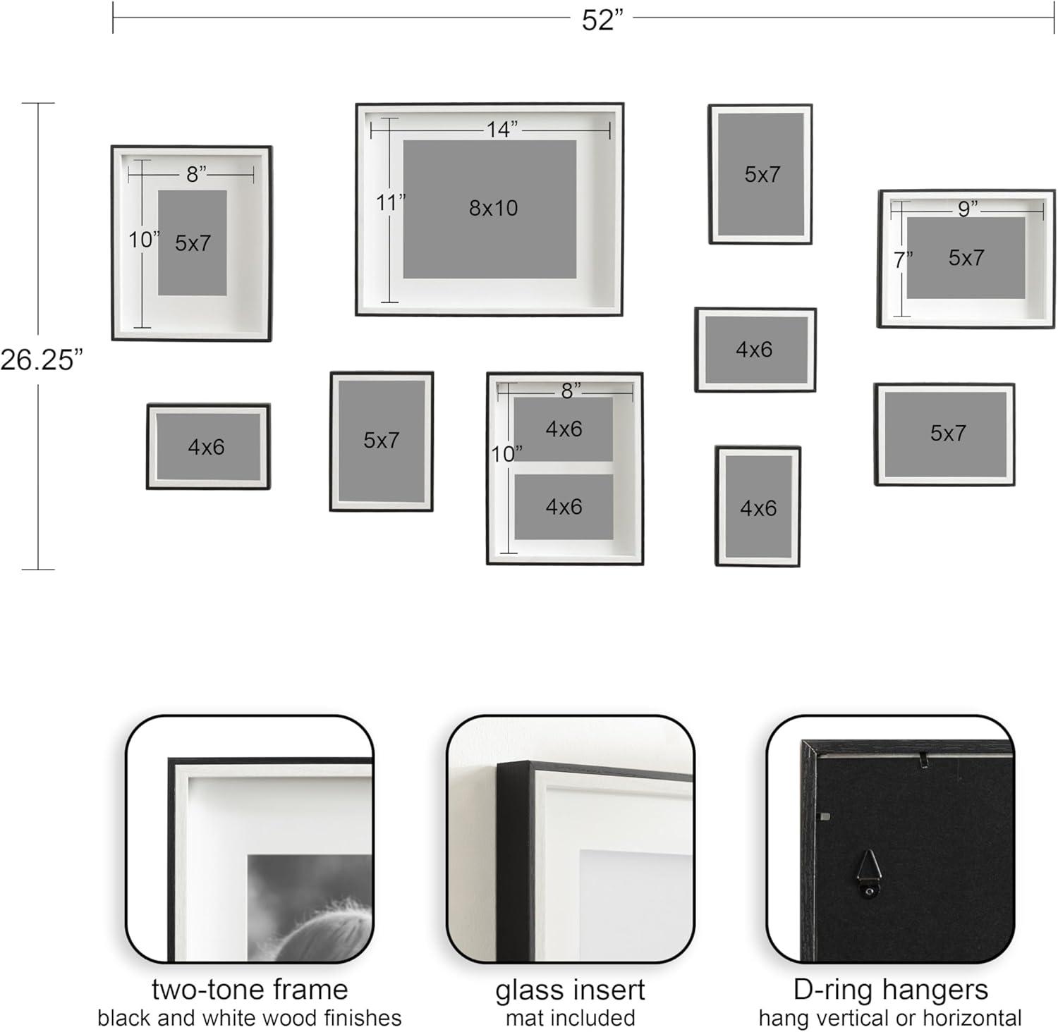 Kate & Laurel All Things Decor (Set of 10) Gibson Wall Photo Frames