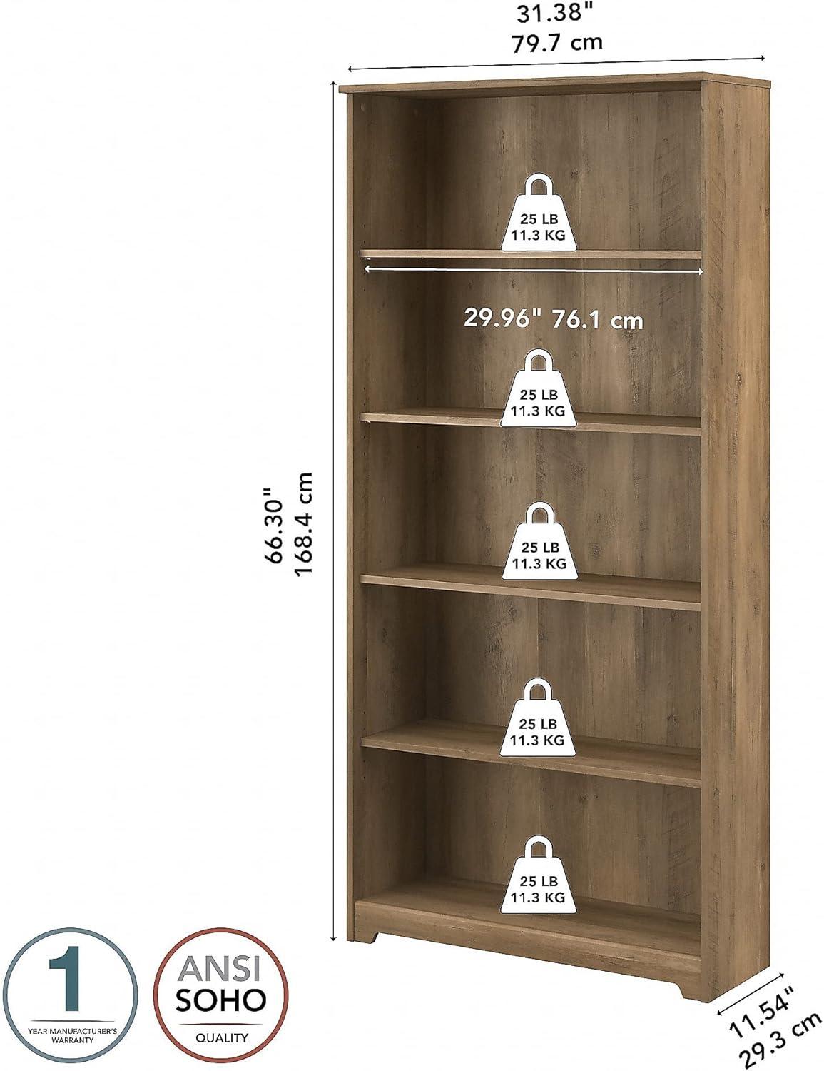 Huckins 5 Shelf 66" Standard Bookcase