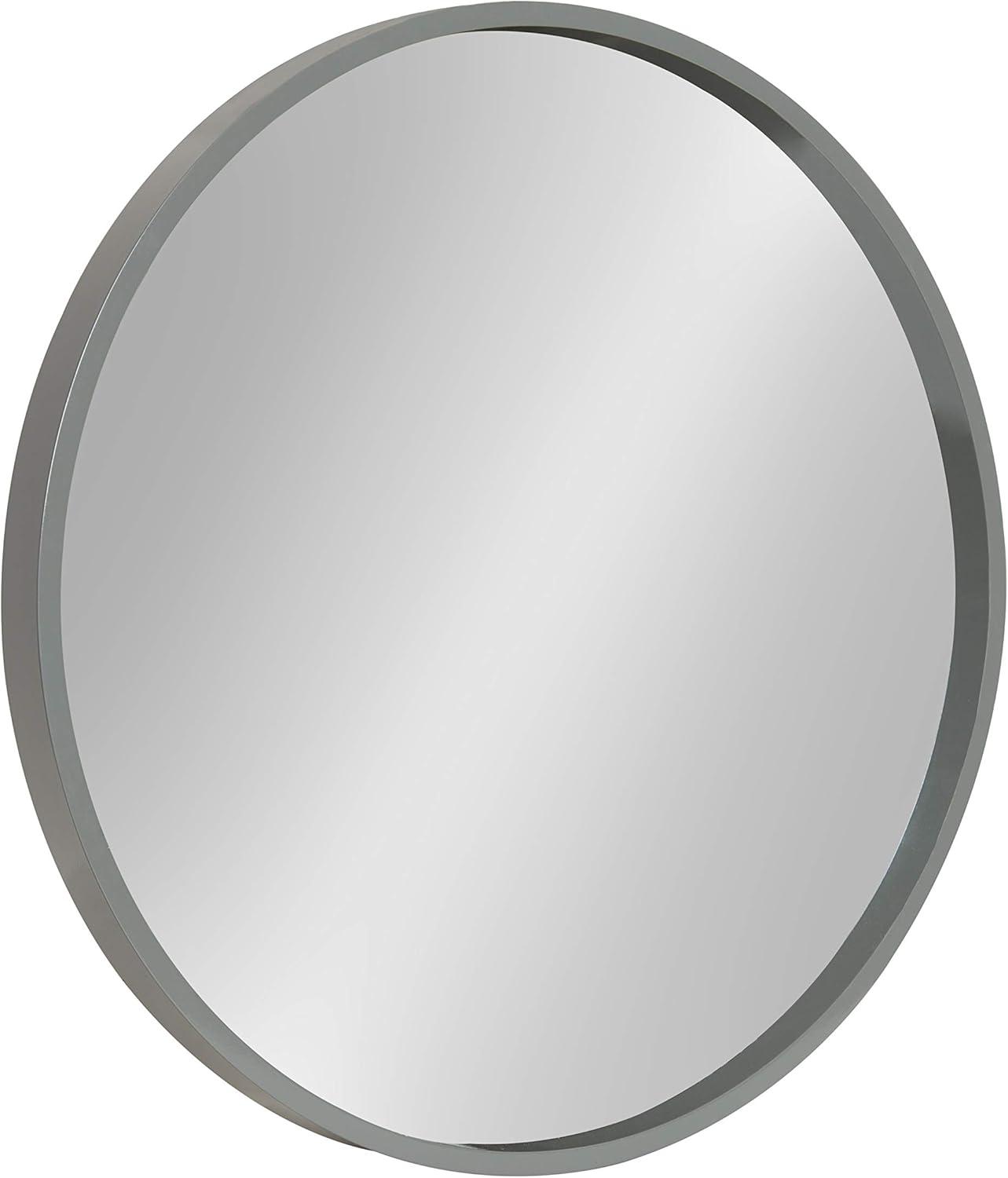 Travis Round Wood Accent Wall Mirror - Kate and Laurel All Things Decor