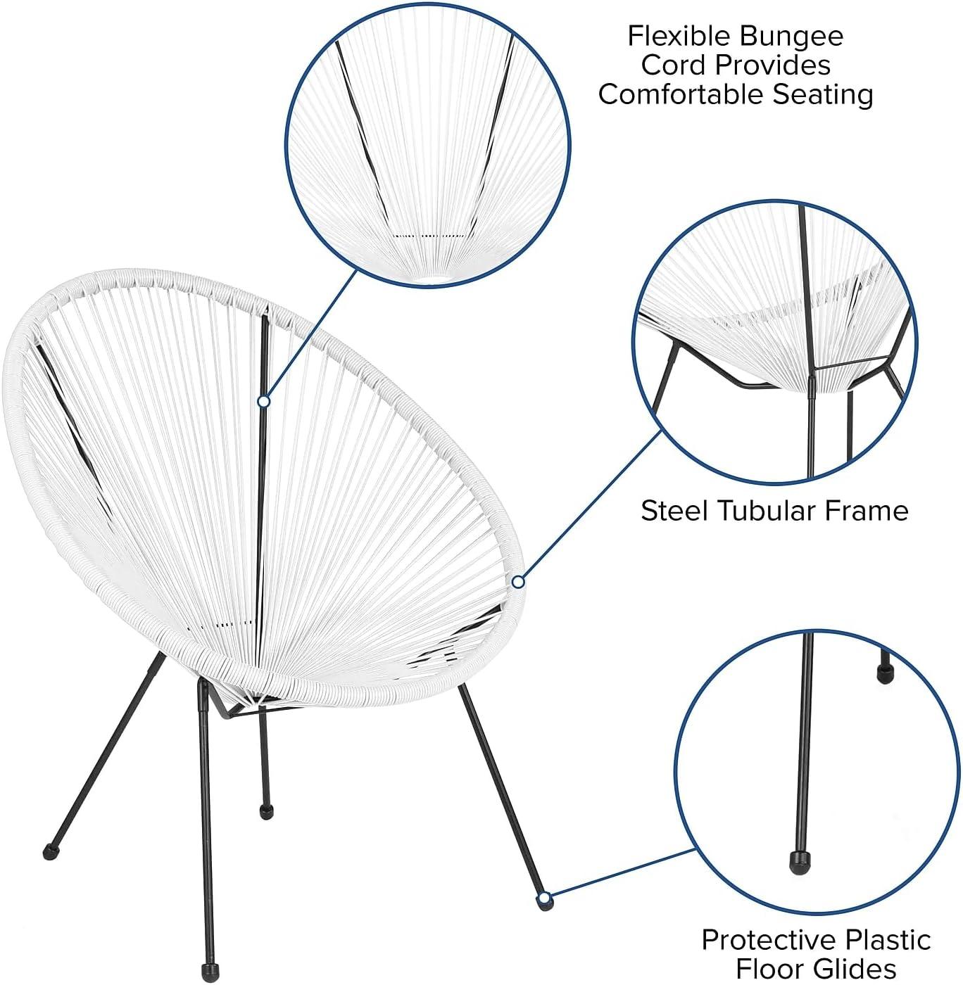 Flash Furniture Valencia Oval Comfort Series Take Ten White Papasan Lounge Chair