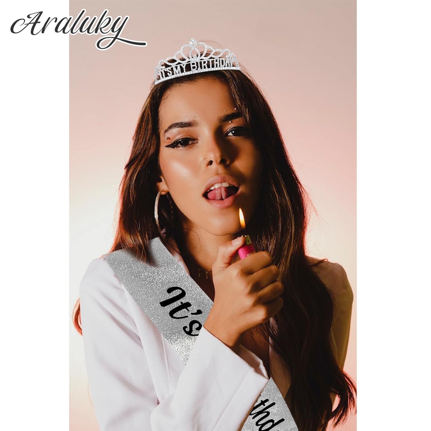 Hilingoto Clearance! Birthday Girl Crown with Birthday Sash Birthday Girl Headband Birthday Crowns for Women for Women Happy Birthday Decorations Birthday Party Supplies Girl Party Balloon