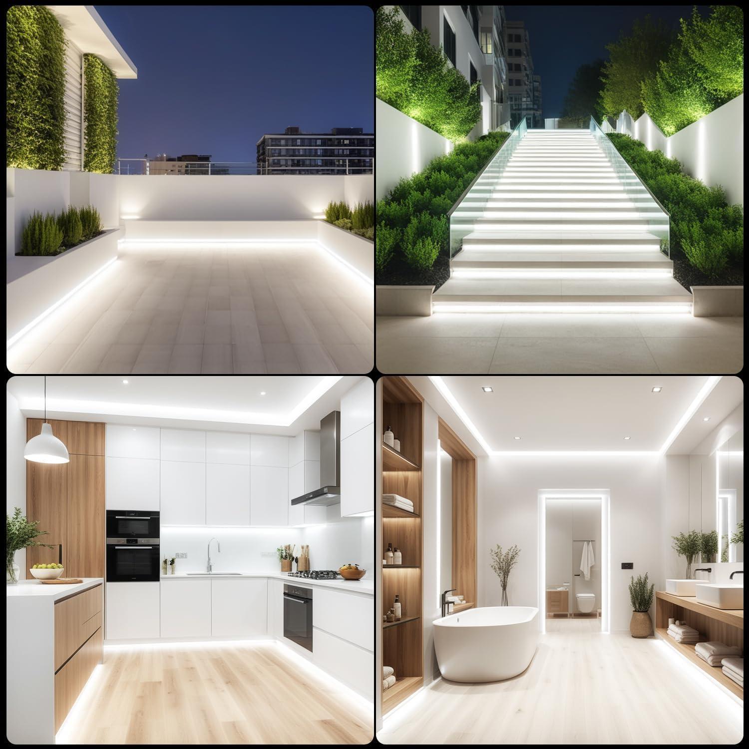 16.4ft White LED Neon Strip Lights for Indoor/Outdoor Use