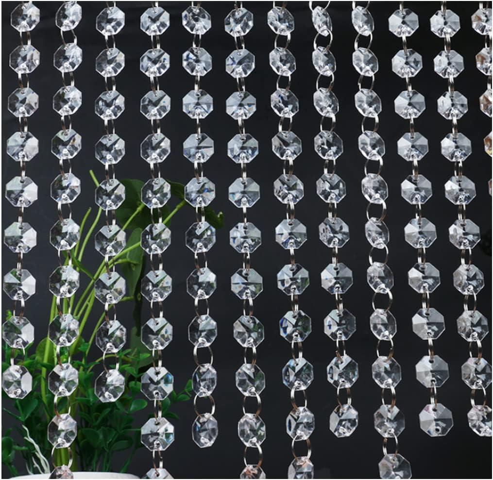 98.4ft Clear Acrylic Crystal Garland with Silver Jump Rings