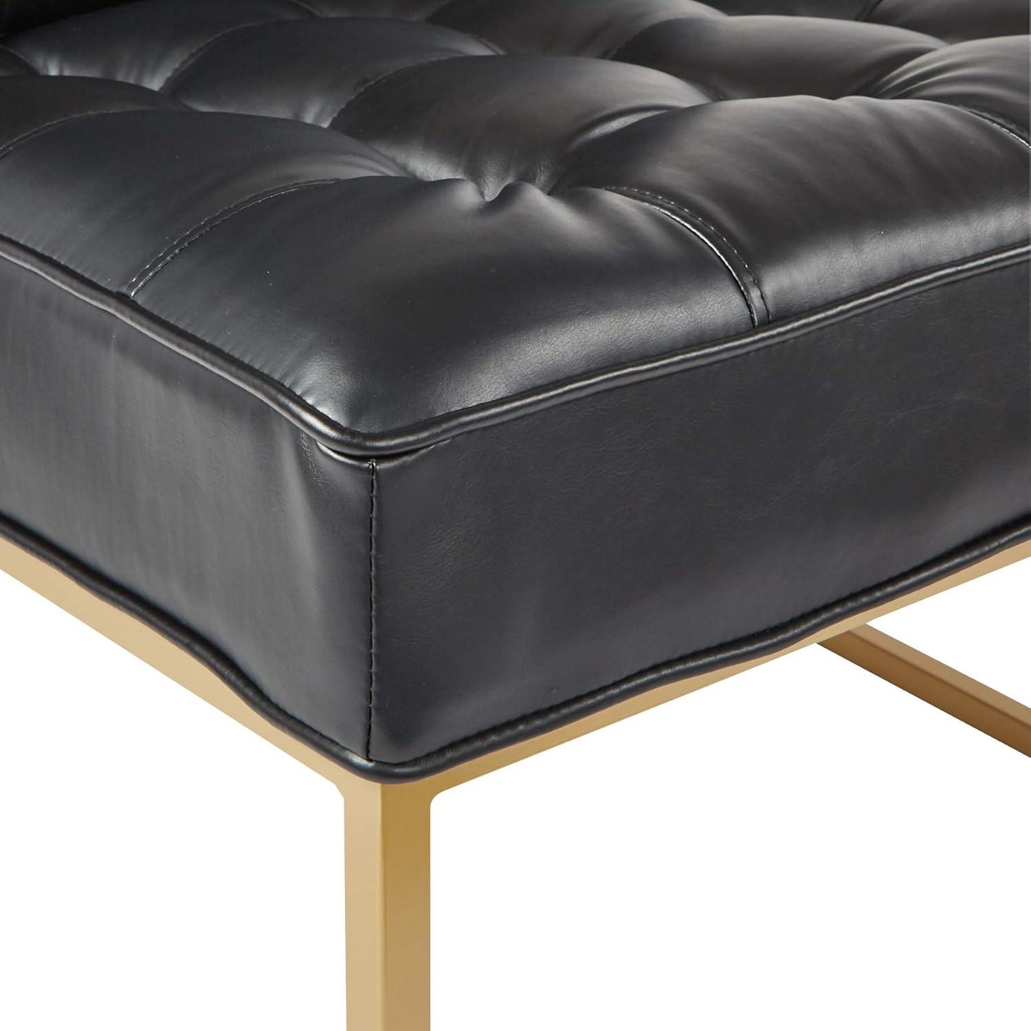OSP Home Furnishings Anthony Chair in Black Faux Leather with Coated Gold Frame