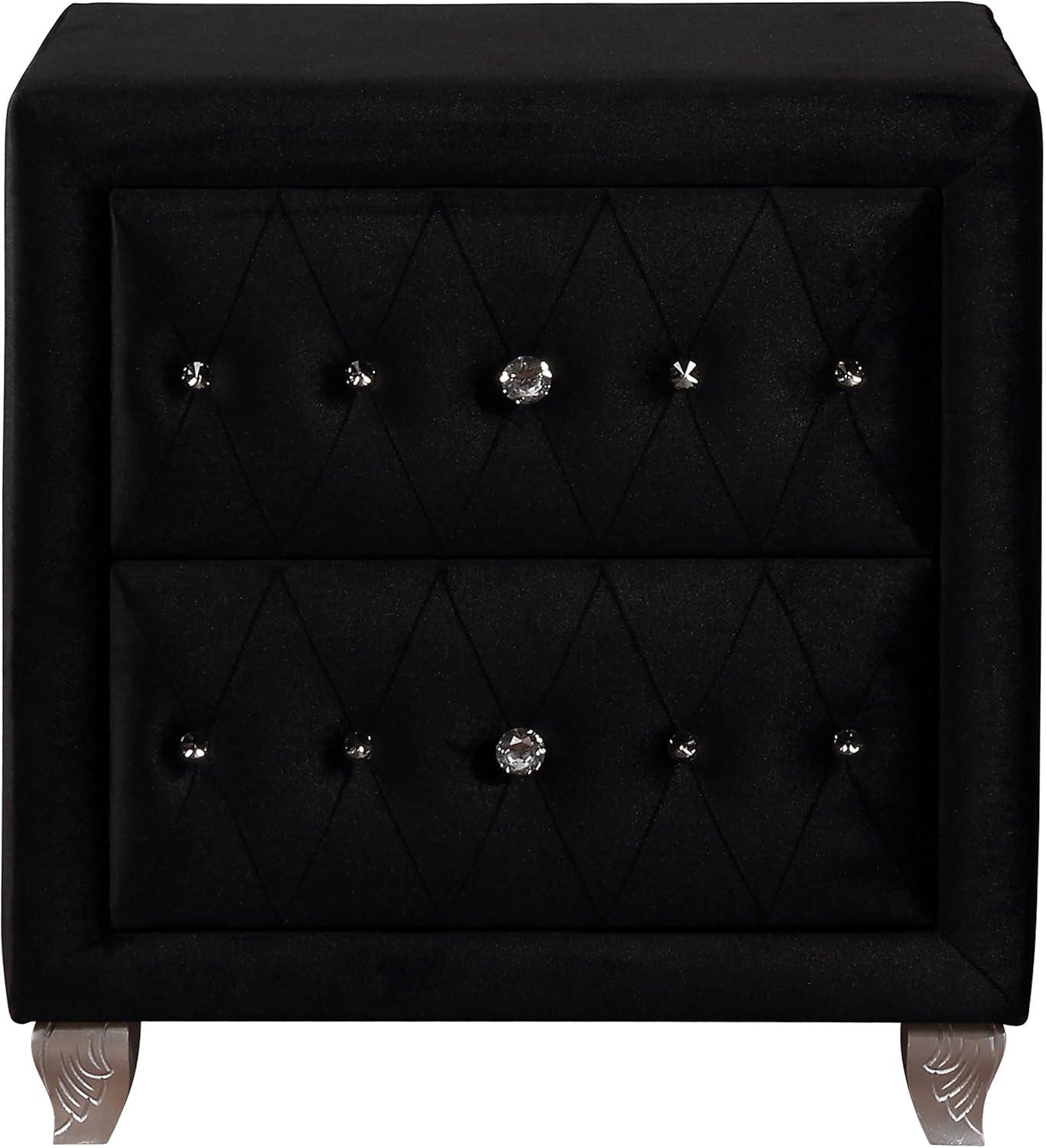 Deanna 2-drawer Rectangular Nightstand Black